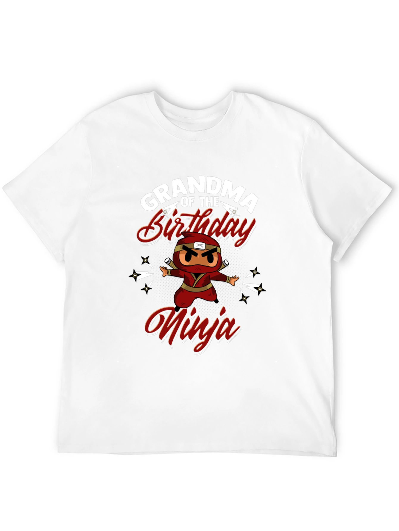 Grandma of the Birthday Ninja Black T-Shirt