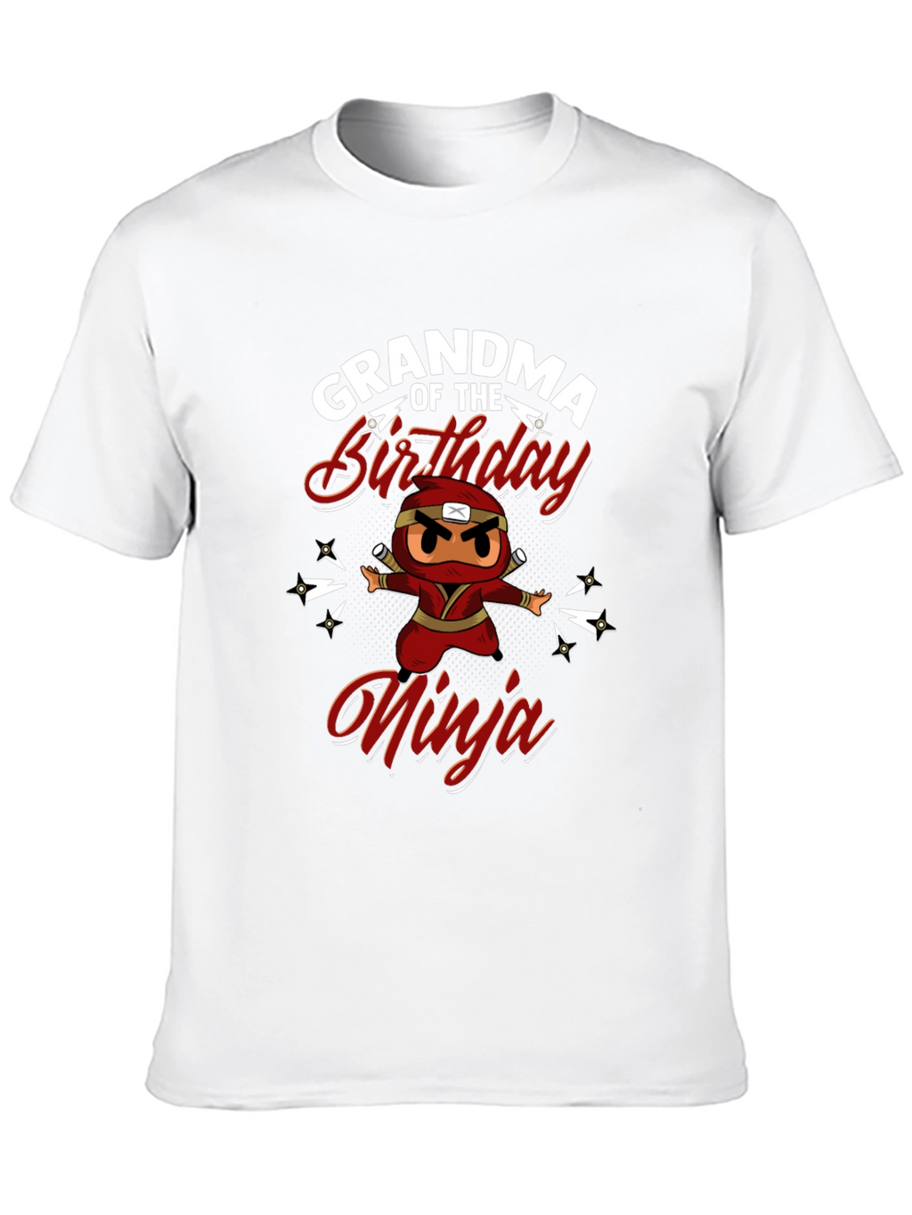 Grandma of the Birthday Ninja Black T-Shirt