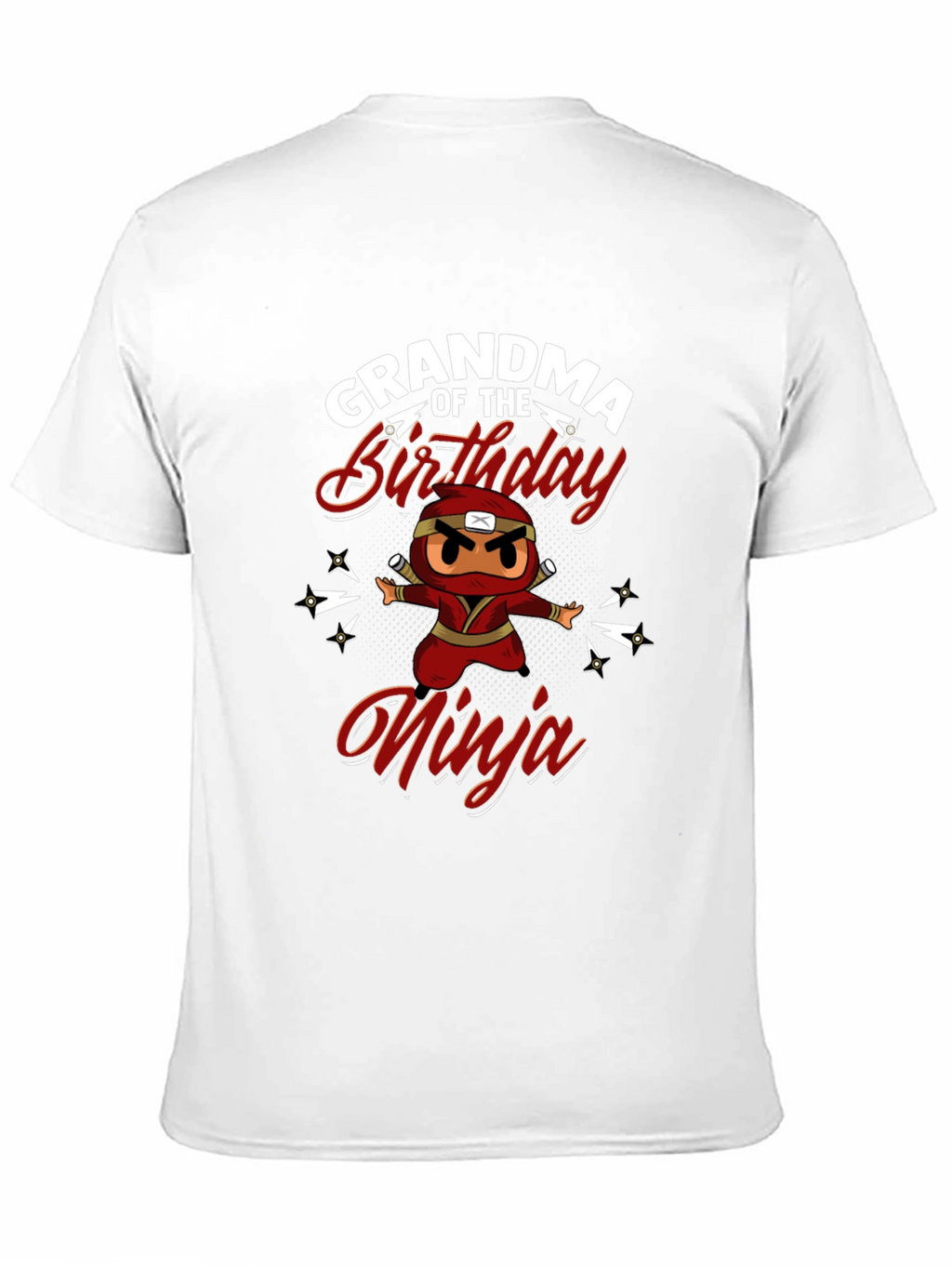 Grandma of the Birthday Ninja Black T-Shirt