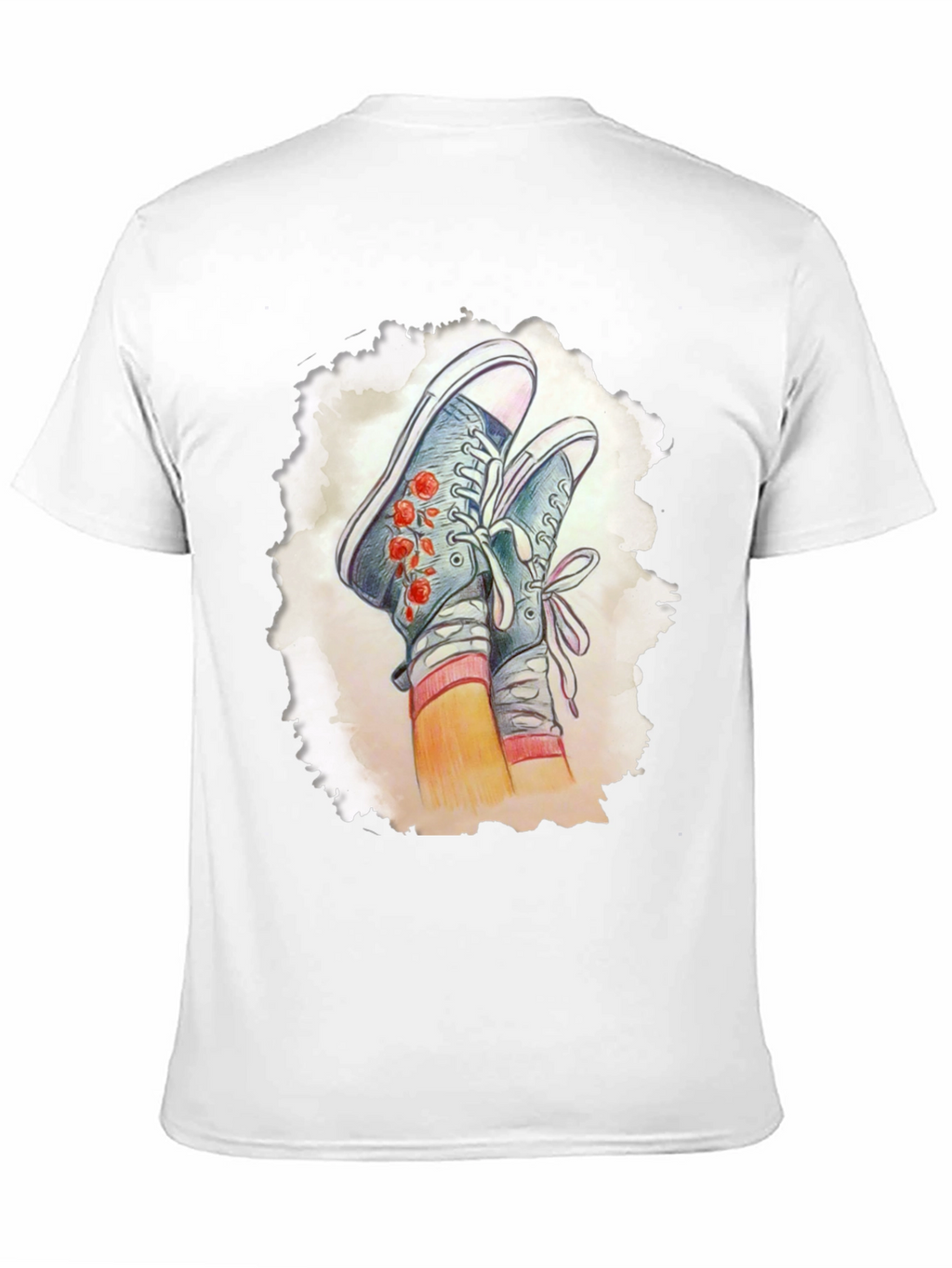 Floral Sneaker Graphic Tee - Casual Style