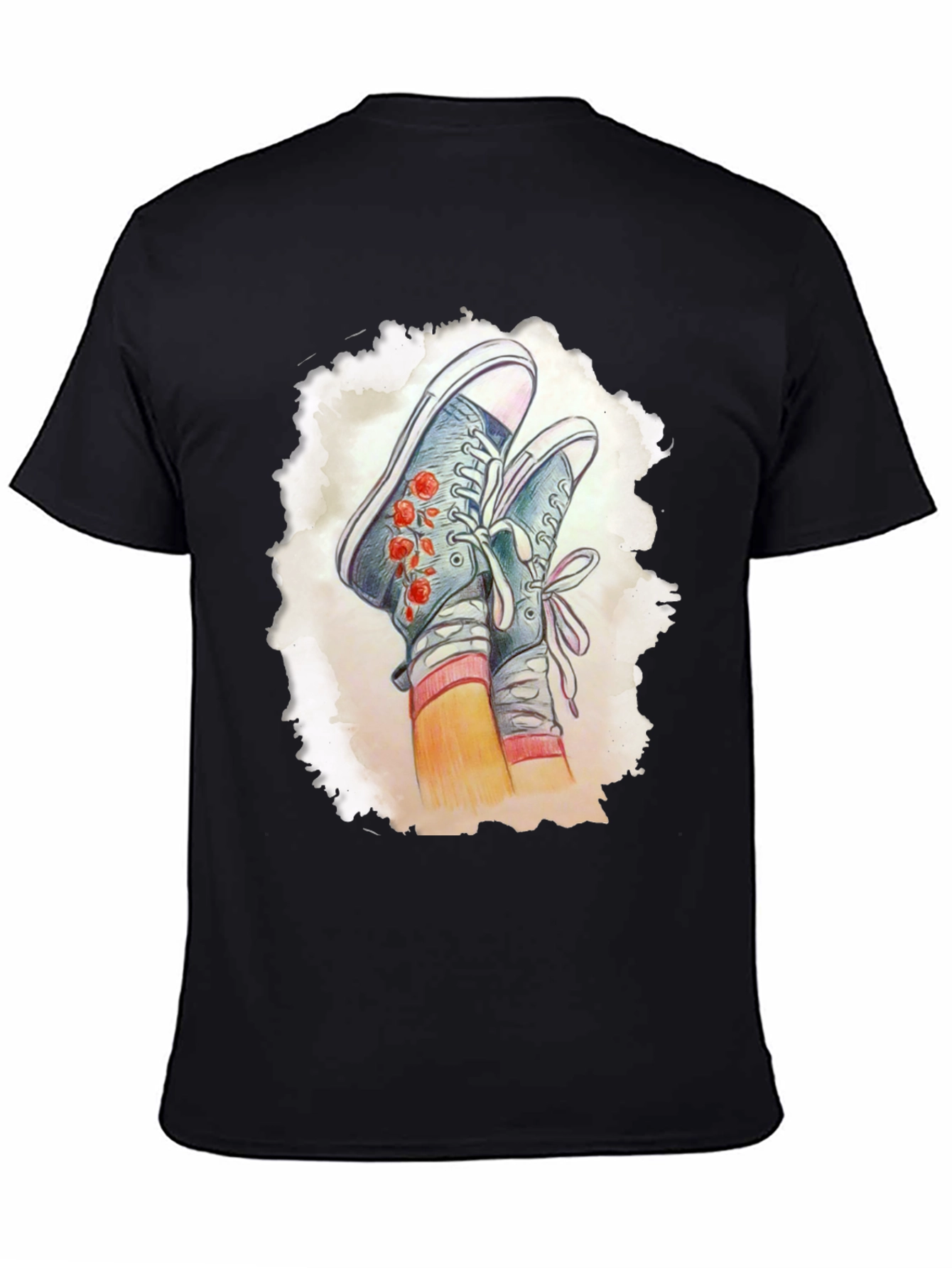 Floral Sneaker Graphic Tee - Casual Style