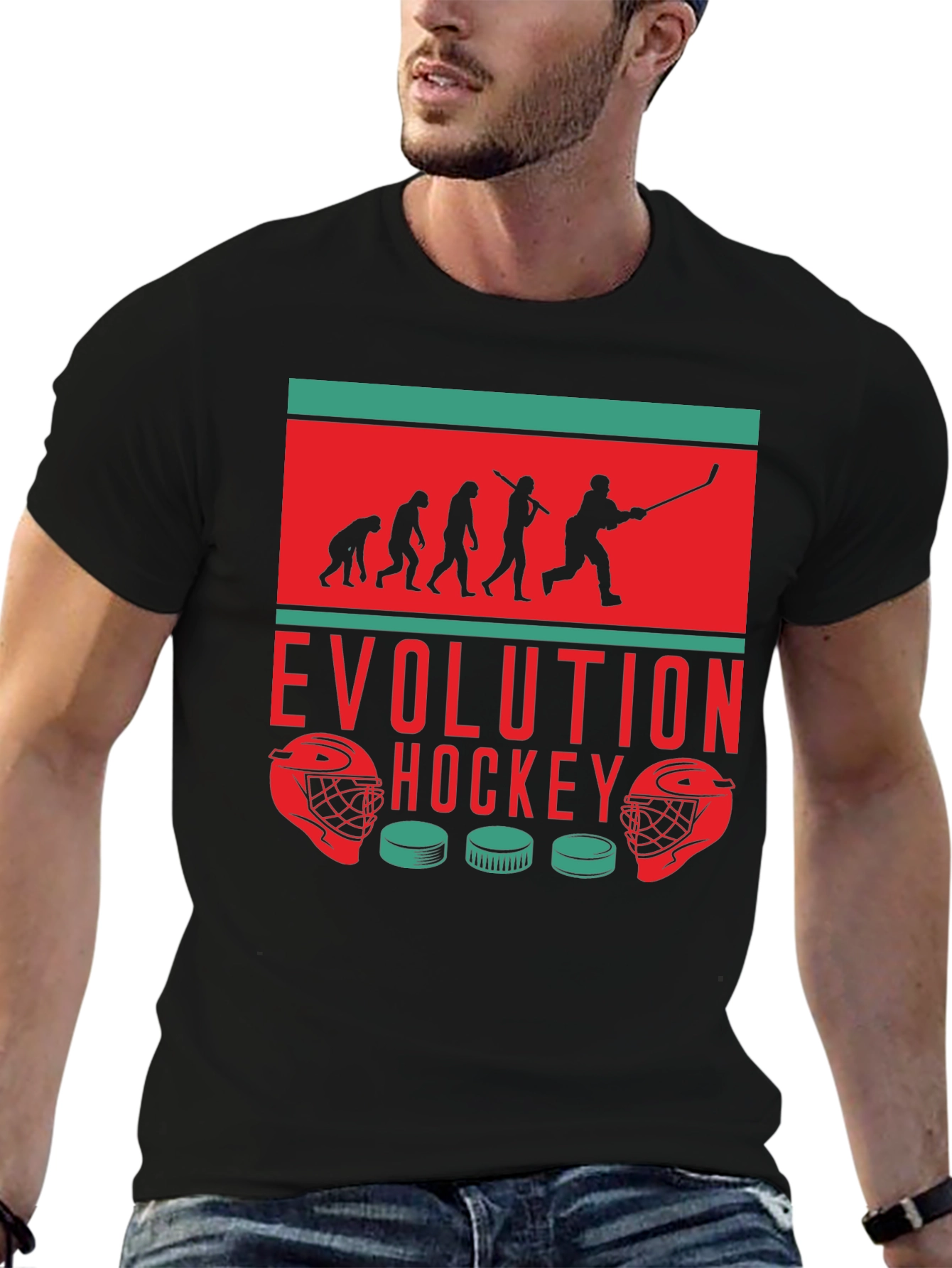 Hockey Evolution Graphic Tee - Cool Sportswear