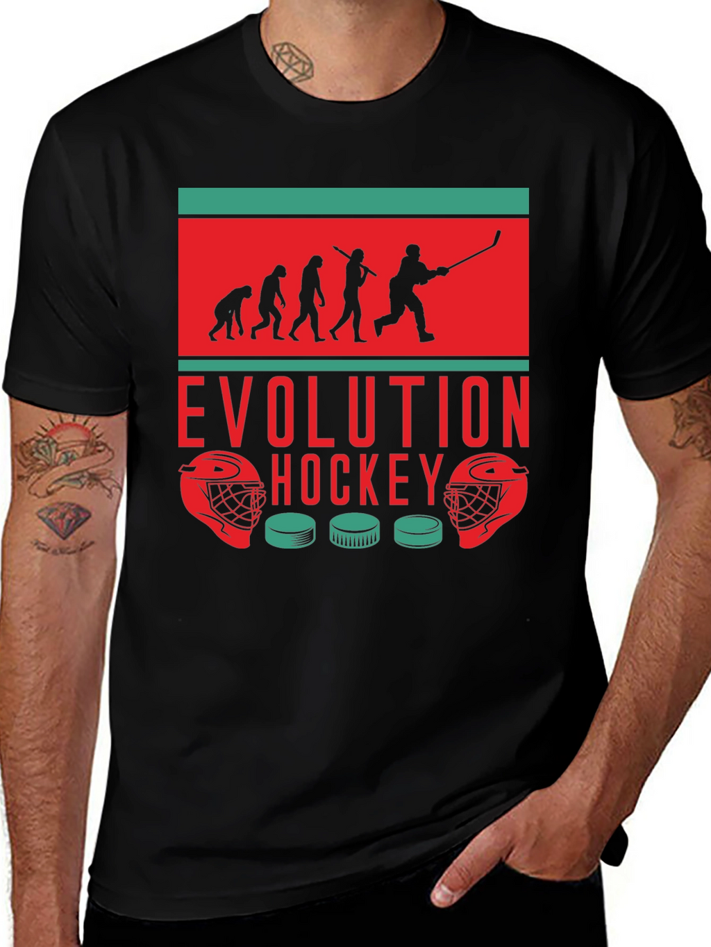 Hockey Evolution Graphic Tee - Cool Sportswear