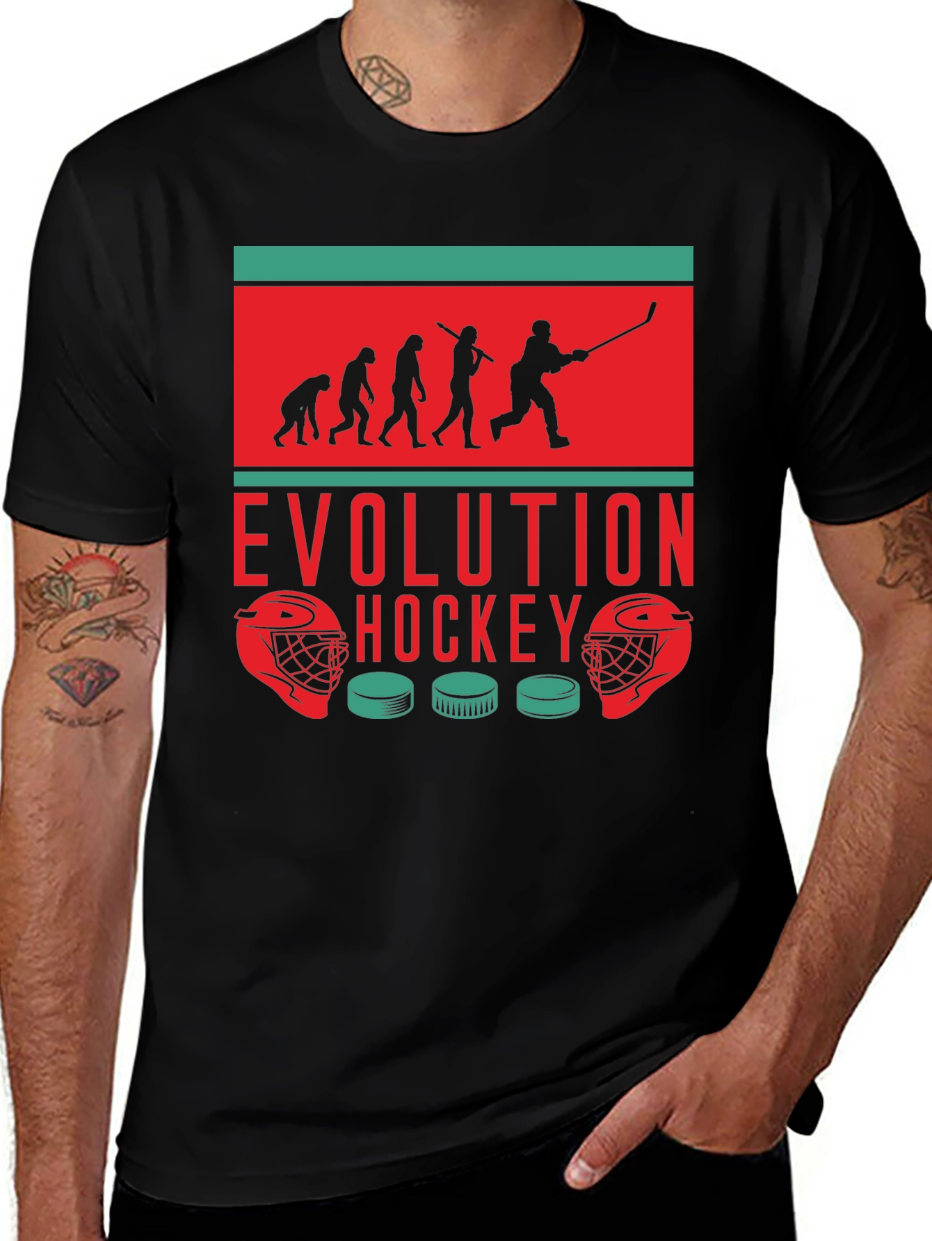 Hockey Evolution Graphic Tee - Cool Sportswear