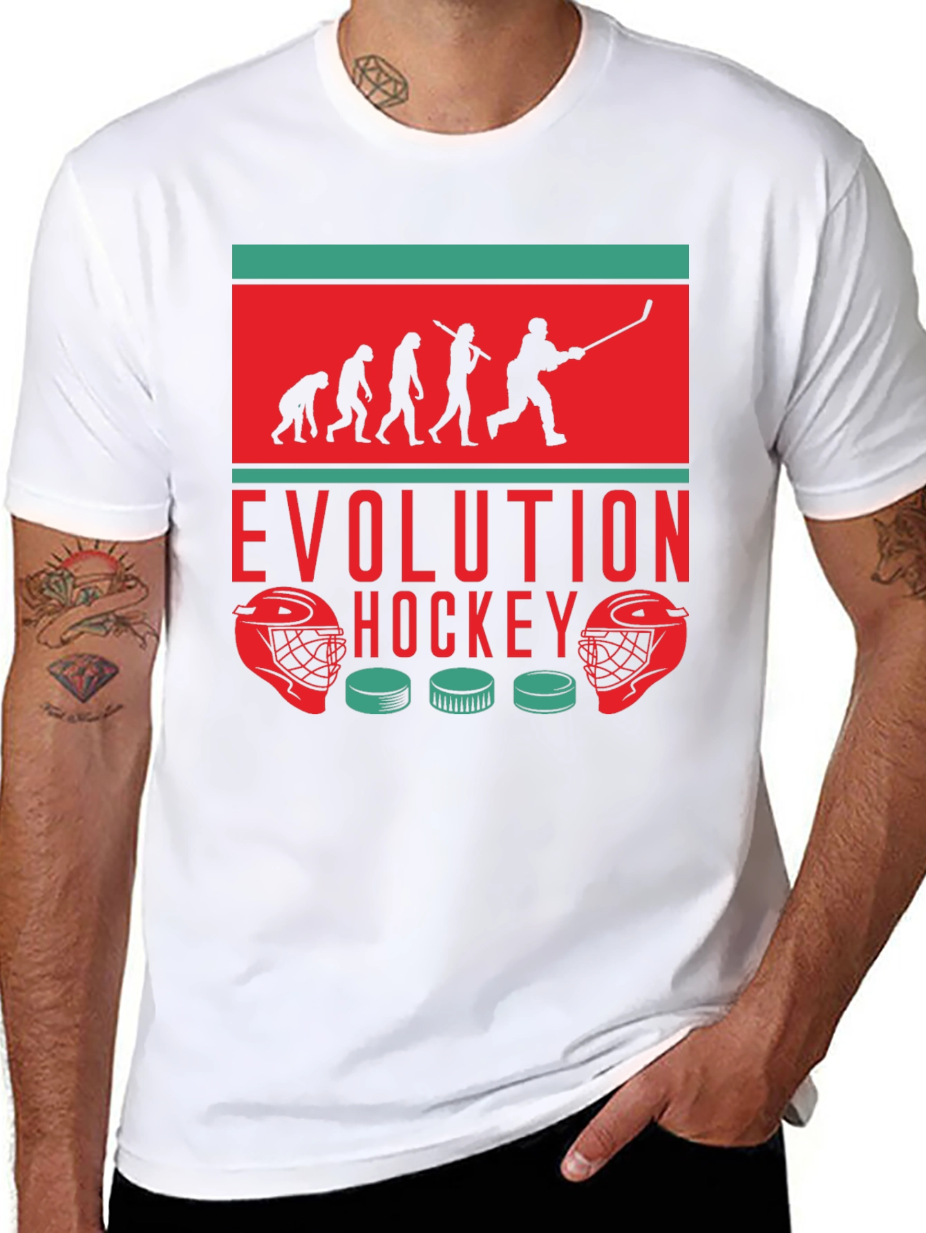 Hockey Evolution Graphic Tee - Cool Sportswear