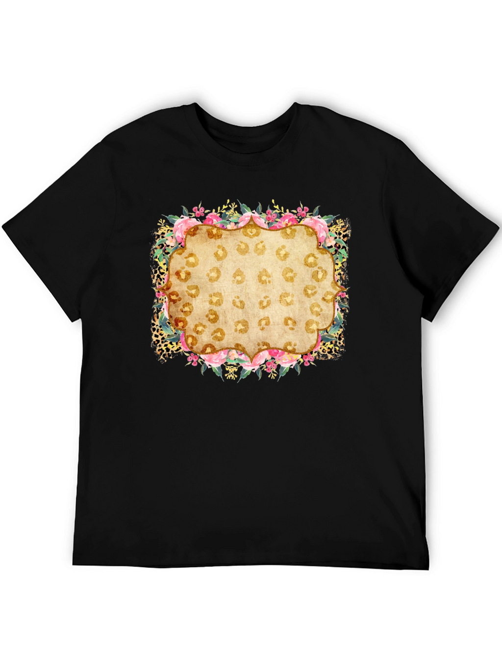 Floral Leopard Print Graphic Tee
