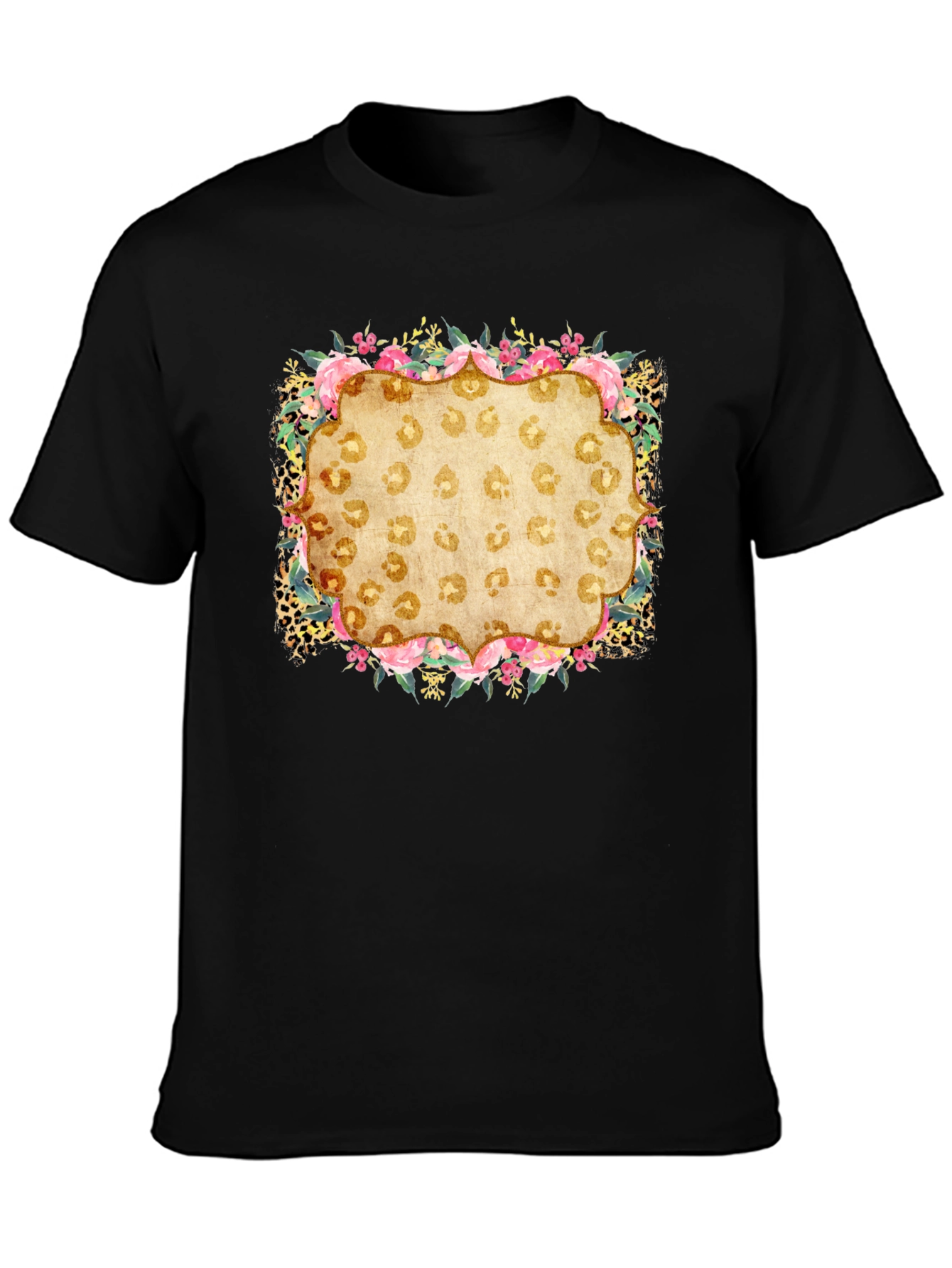 Floral Leopard Print Graphic Tee