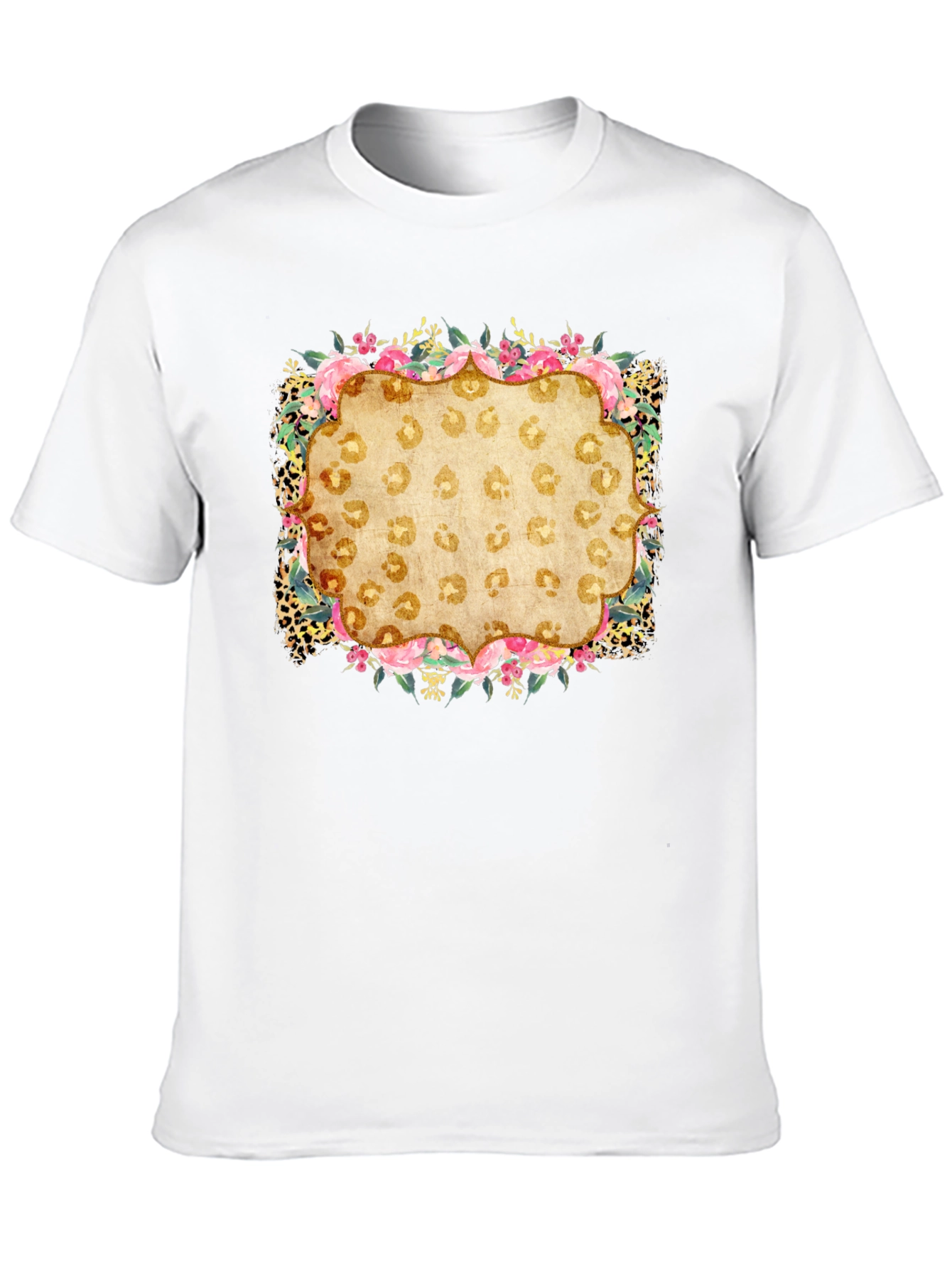 Floral Leopard Print Graphic Tee