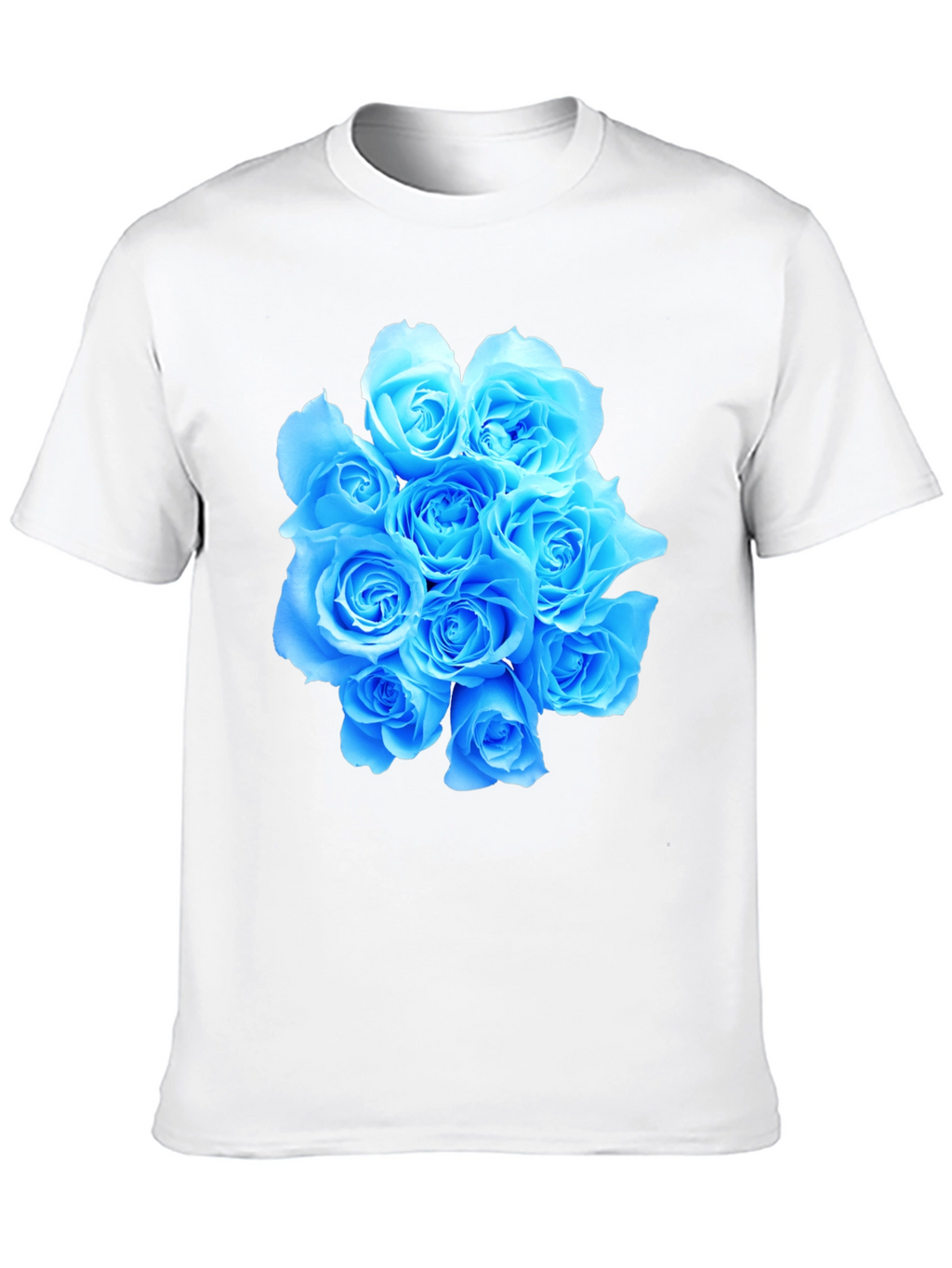 Blue Roses Graphic T-Shirt - Stylish Floral Tee
