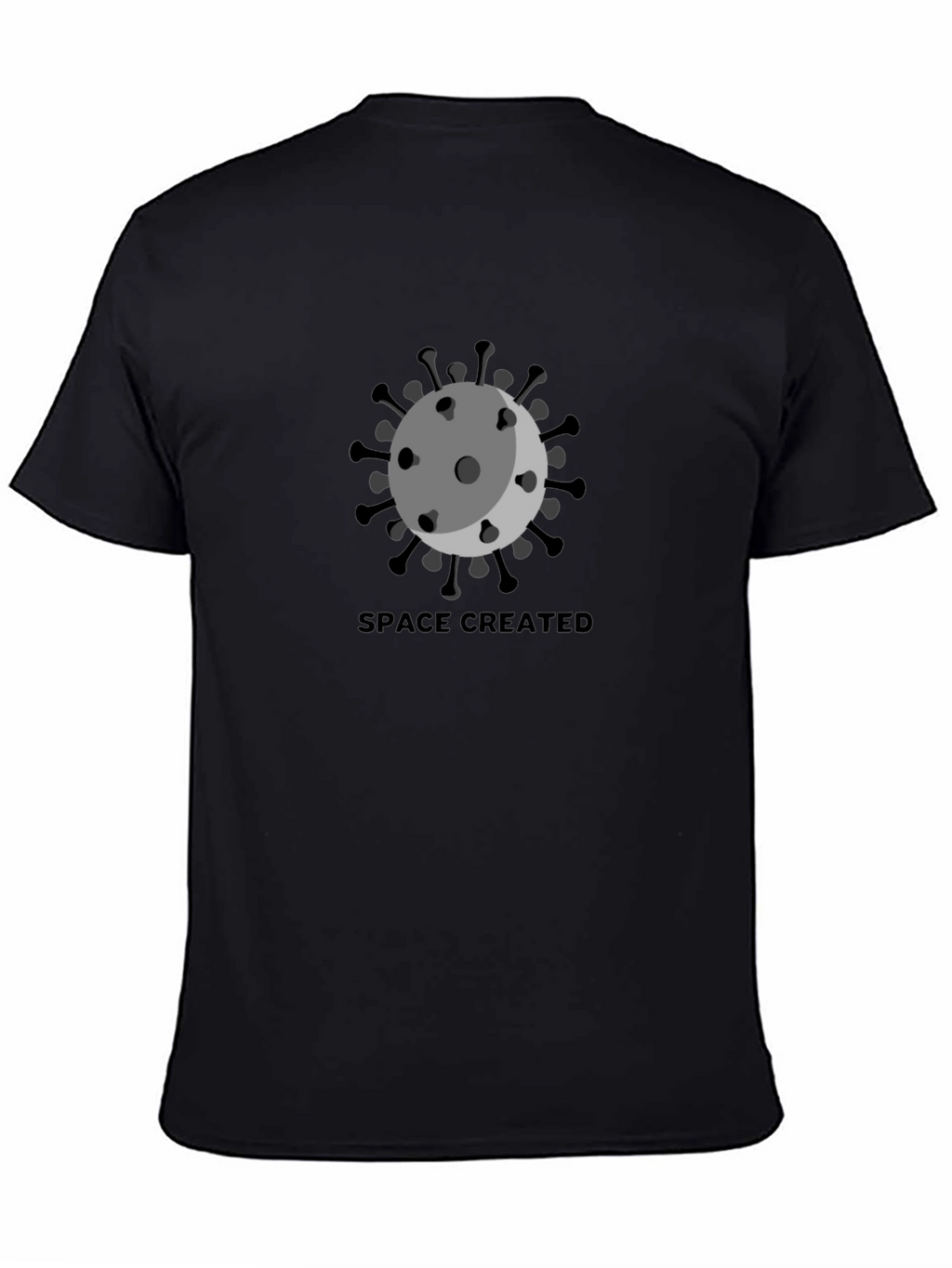 Space Created Graphic T-Shirt - Black Crew Neck Tee