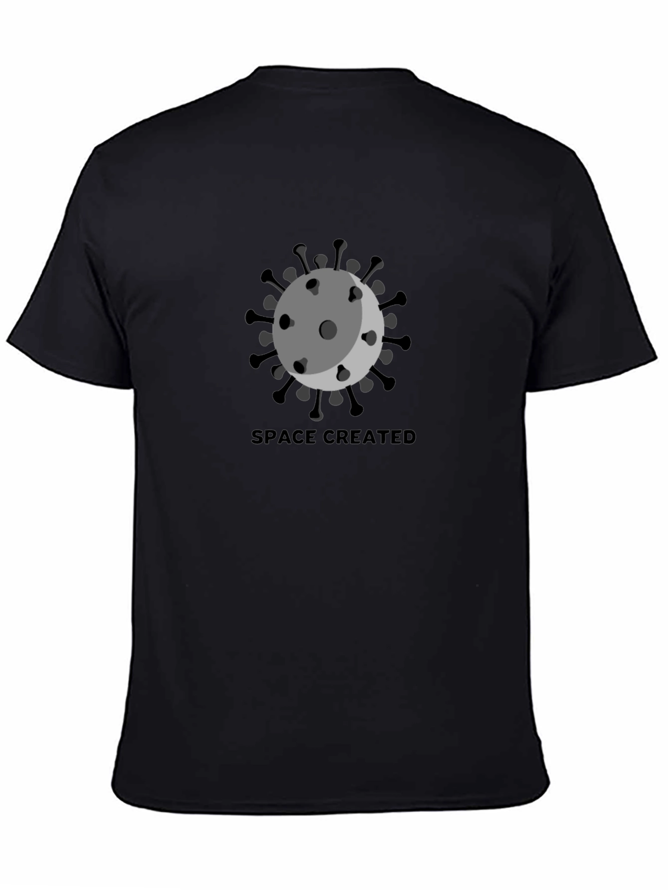 Space Created Graphic T-Shirt - Black Crew Neck Tee