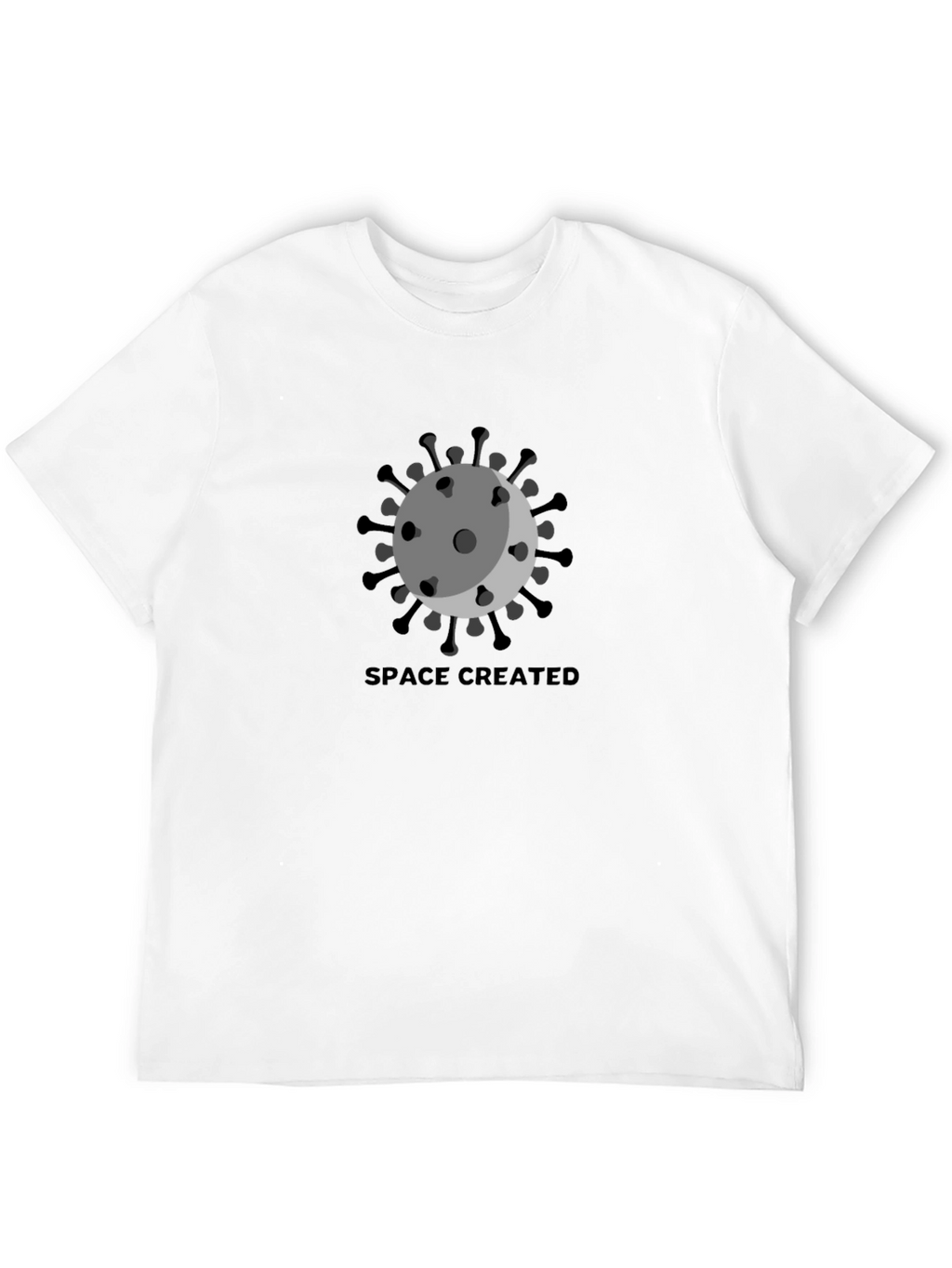 Space Created Graphic T-Shirt - Black Crew Neck Tee
