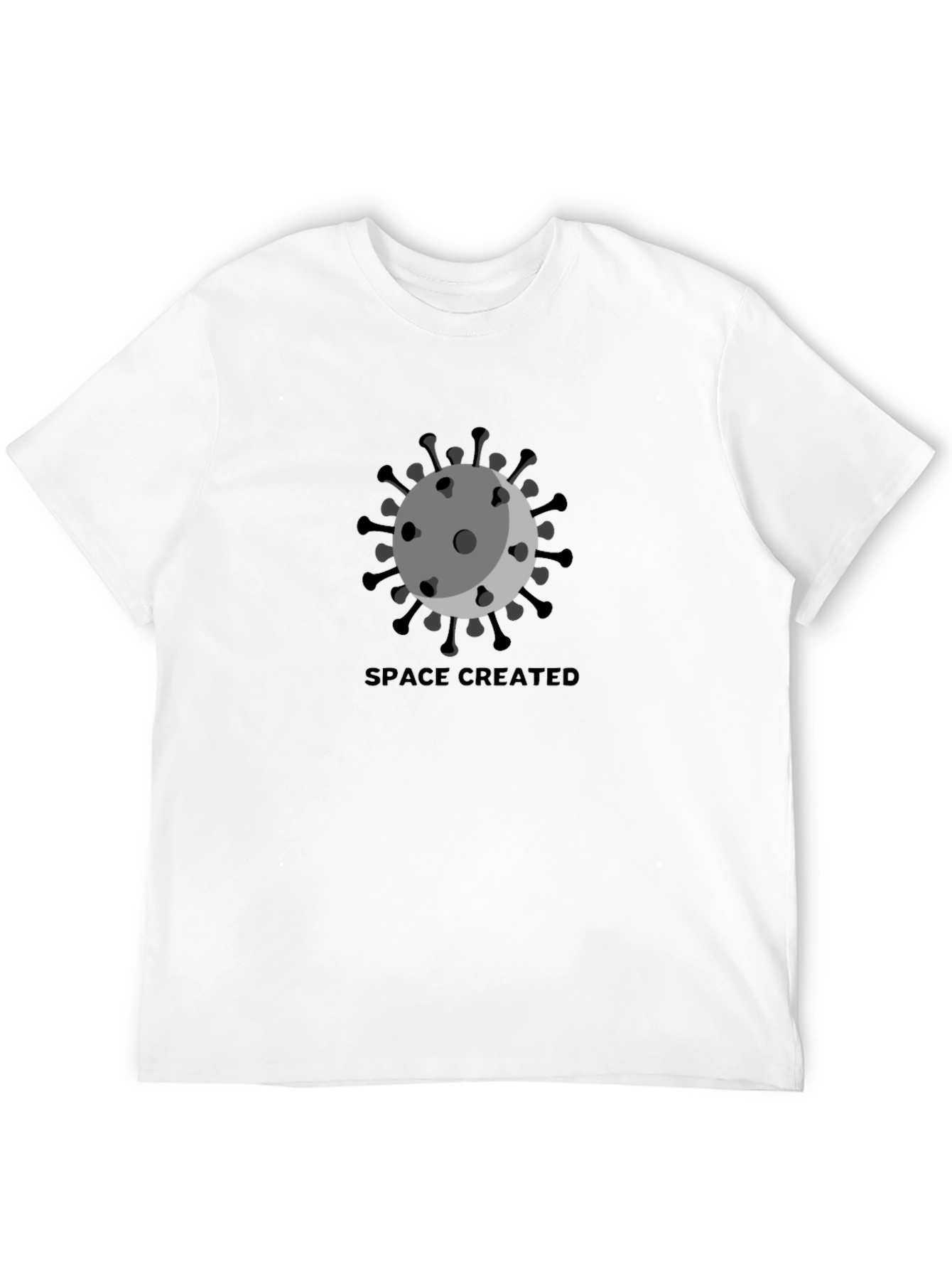 Space Created Graphic T-Shirt - Black Crew Neck Tee