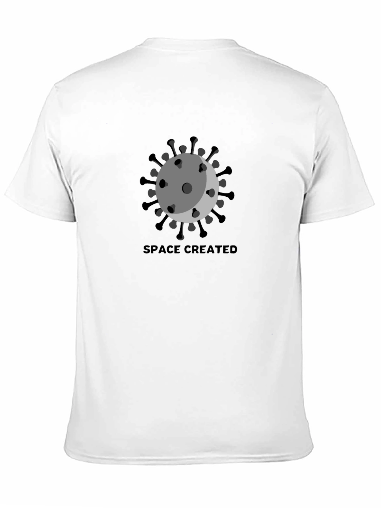 Space Created Graphic T-Shirt - Black Crew Neck Tee