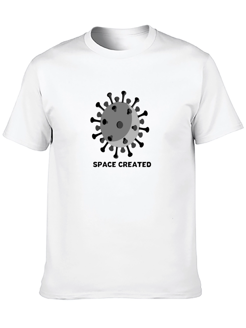 Space Created Graphic T-Shirt - Black Crew Neck Tee