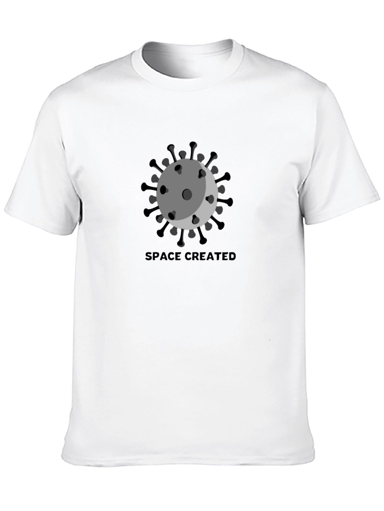 Space Created Graphic T-Shirt - Black Crew Neck Tee