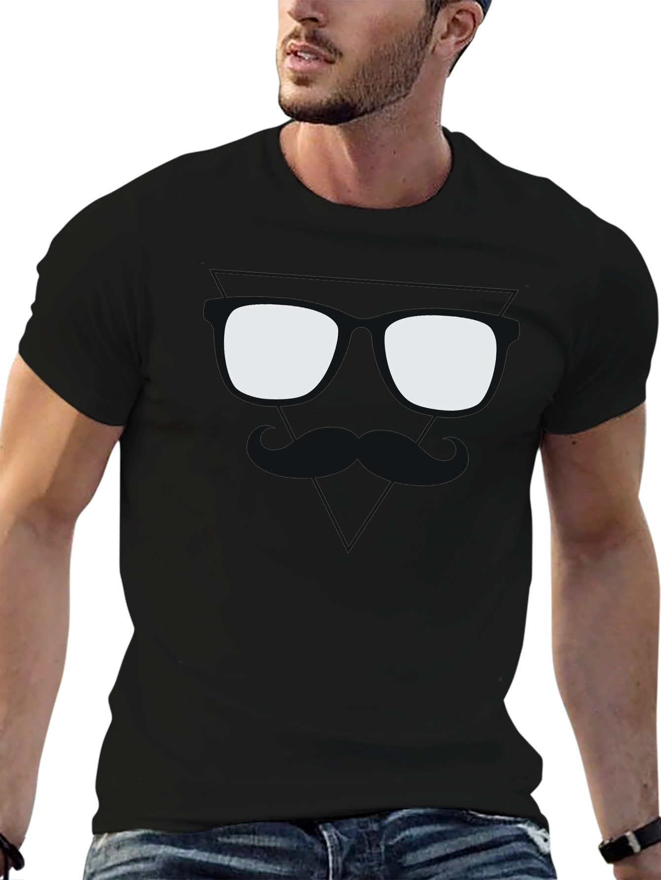 Cool Shades Graphic Tee - Black Cotton T-Shirt