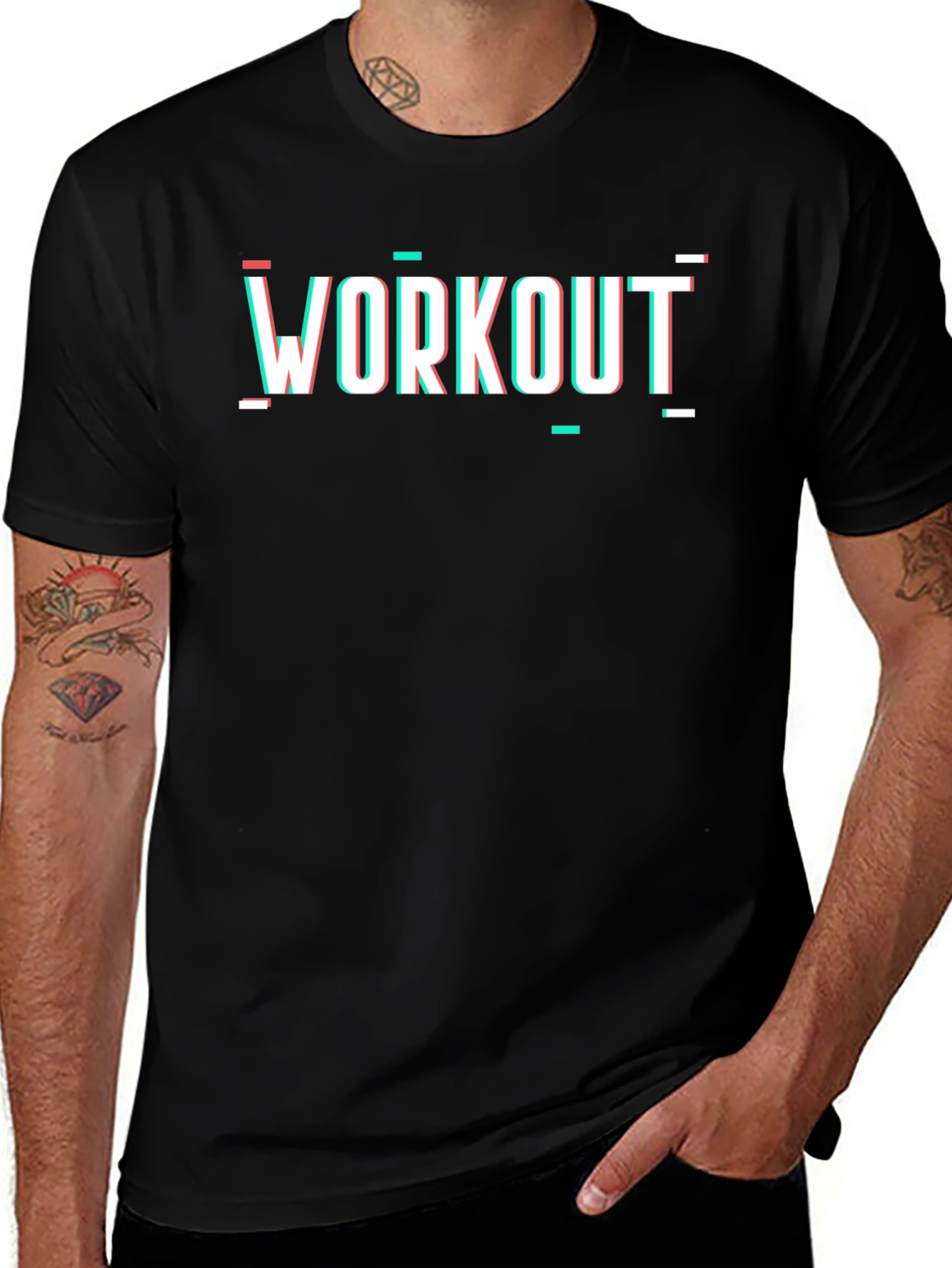 Workout Glitch Style T-Shirt for Fitness Enthusiasts