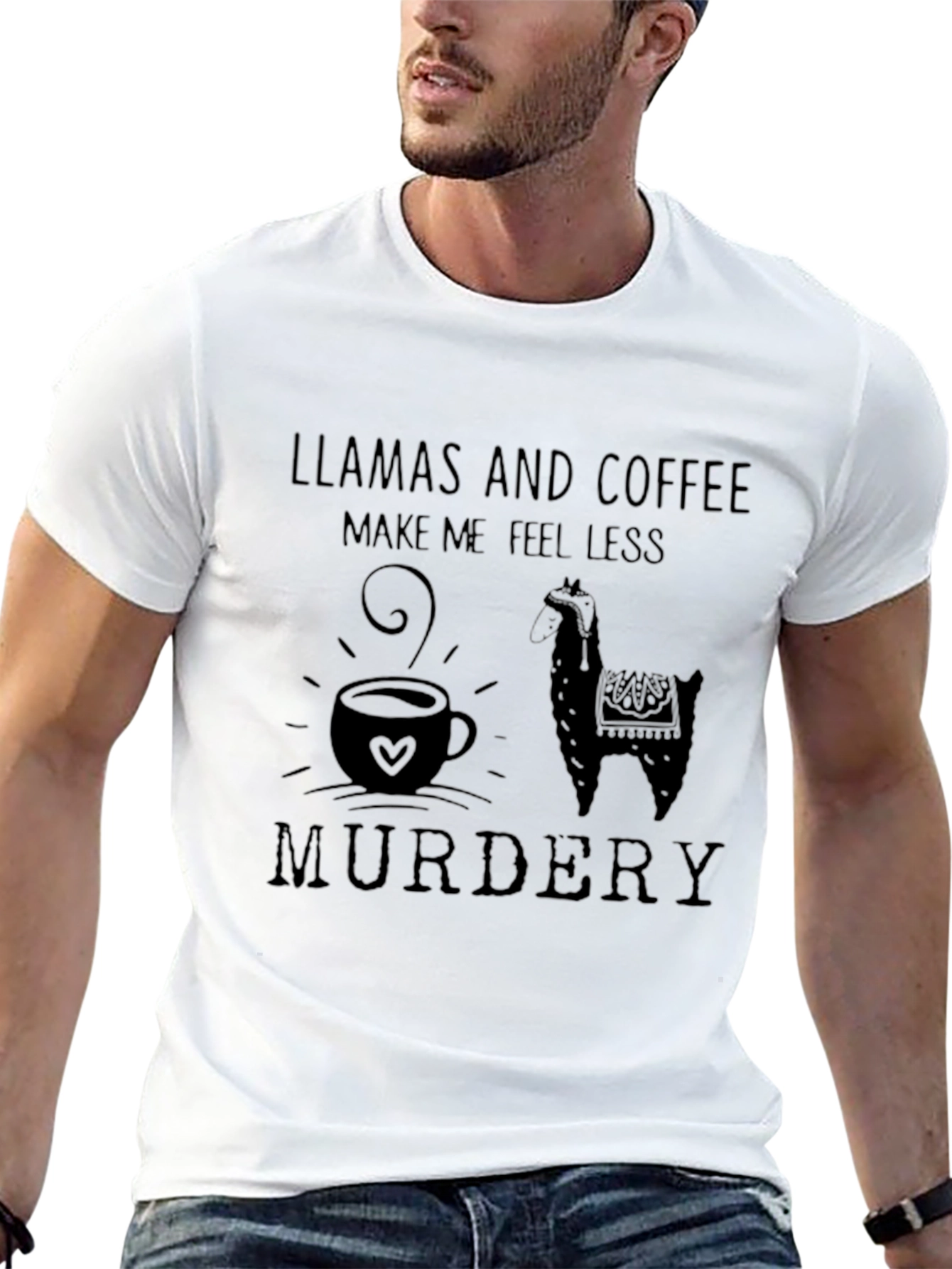 Llama and Coffee Graphic Tee - Funny Humor T-Shirt
