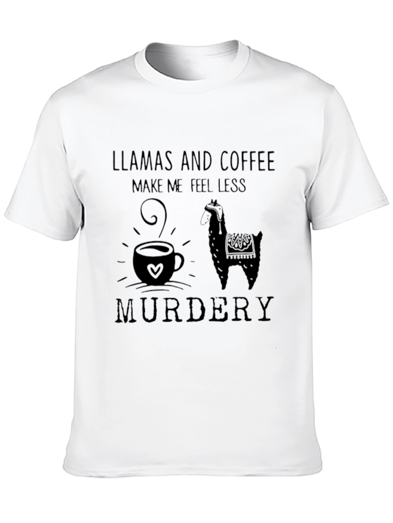 Llama and Coffee Graphic Tee - Funny Humor T-Shirt