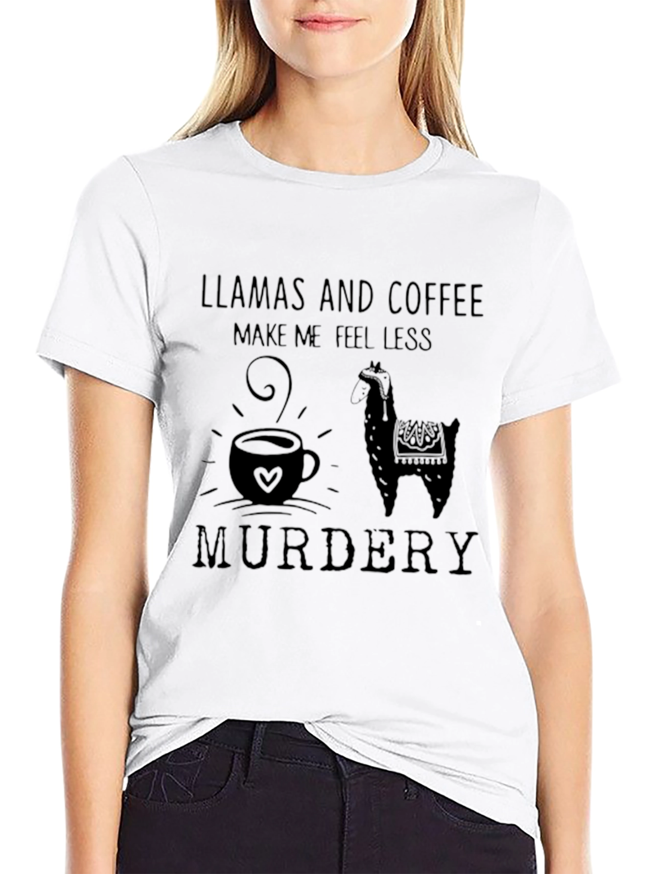 Llama and Coffee Graphic Tee - Funny Humor T-Shirt