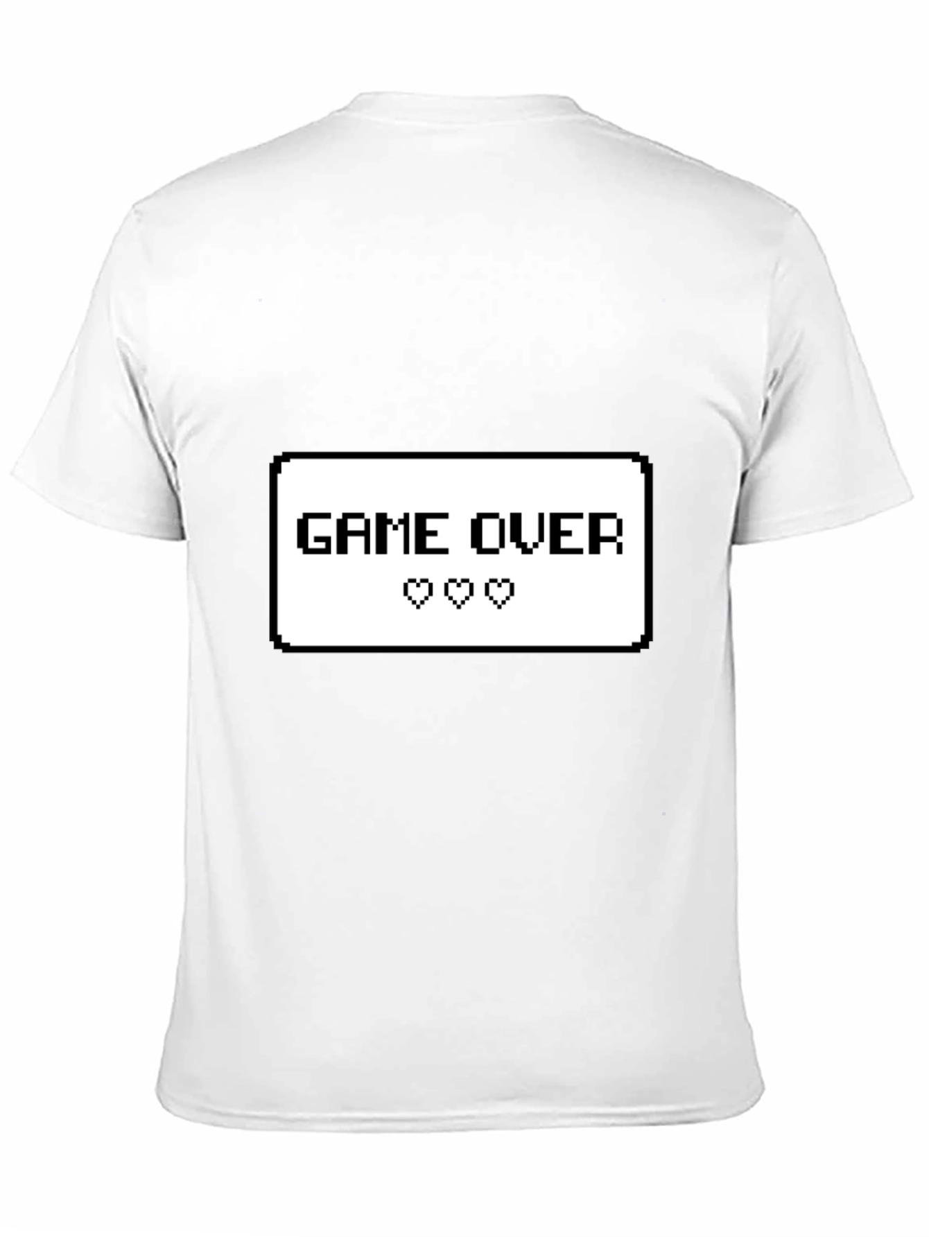 Game Over Pixel Art Graphic Tee - Black Cotton T-Shirt