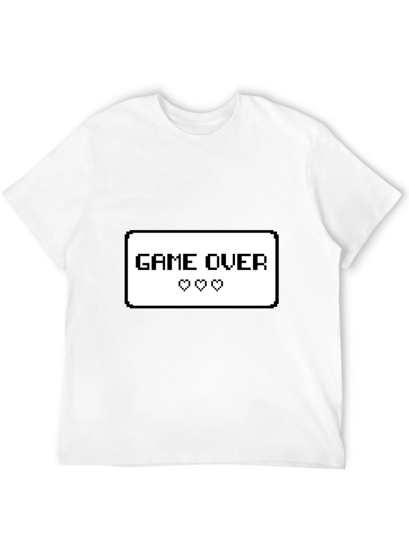 Game Over Pixel Art Graphic Tee - Black Cotton T-Shirt