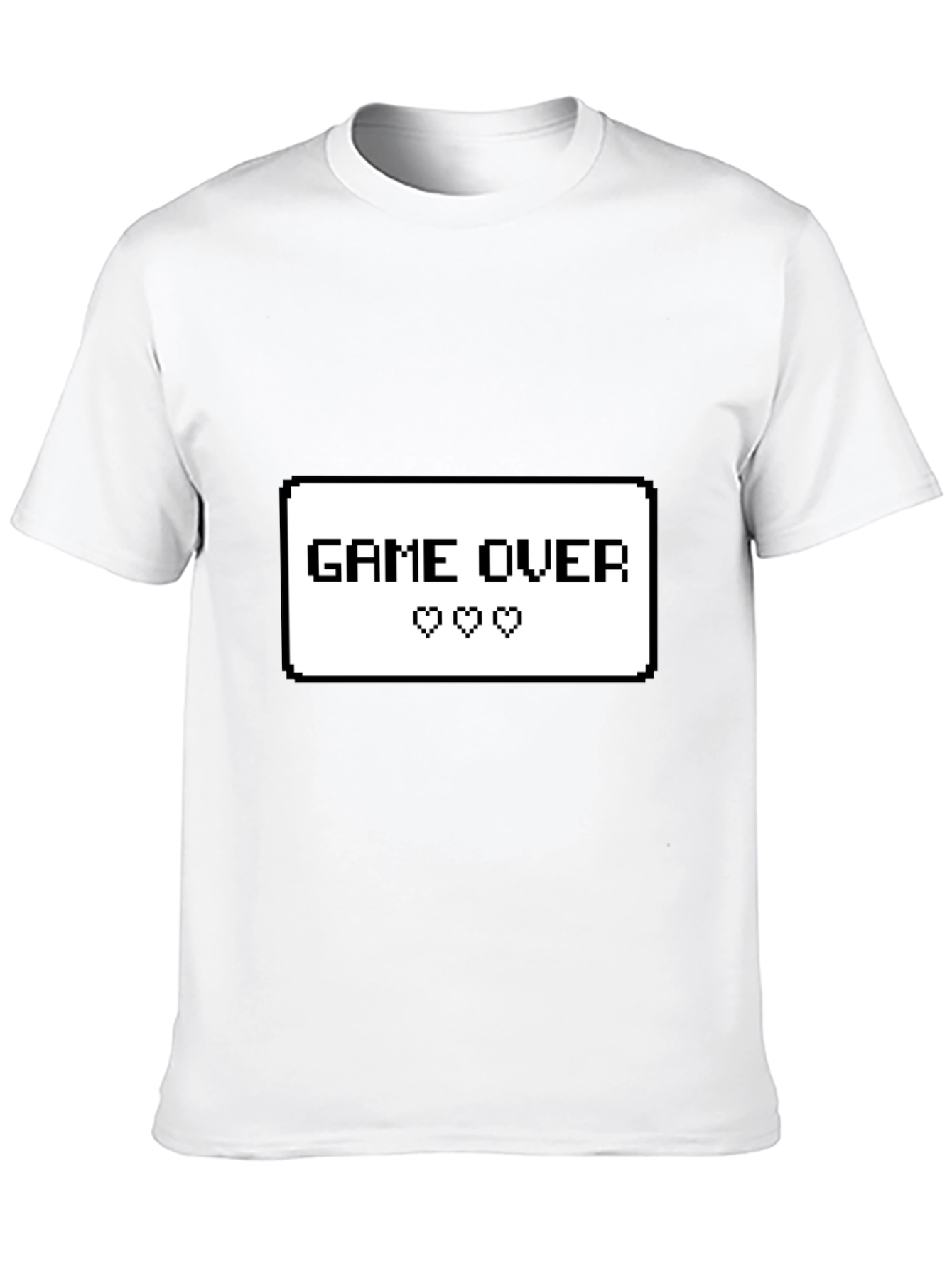 Game Over Pixel Art Graphic Tee - Black Cotton T-Shirt