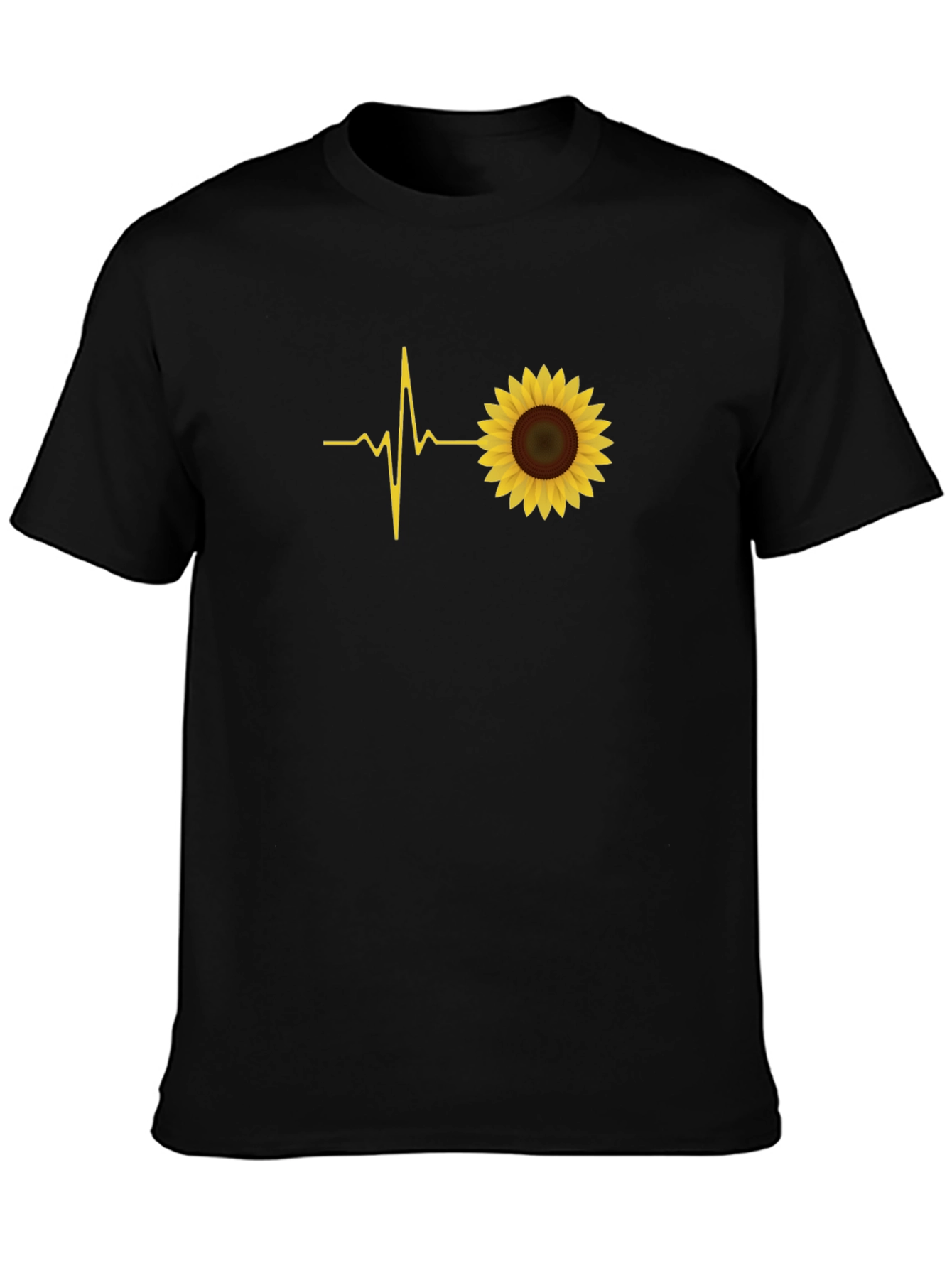 Sunflower Heartbeat Black Graphic Tee