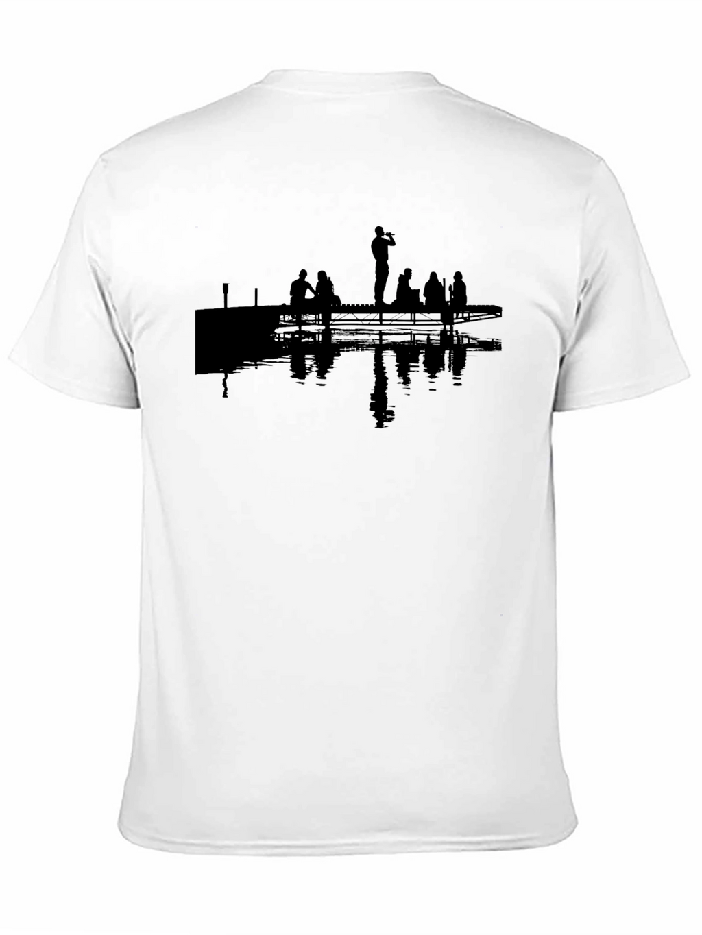 Silhouette Dock Scene Graphic Tee - Black