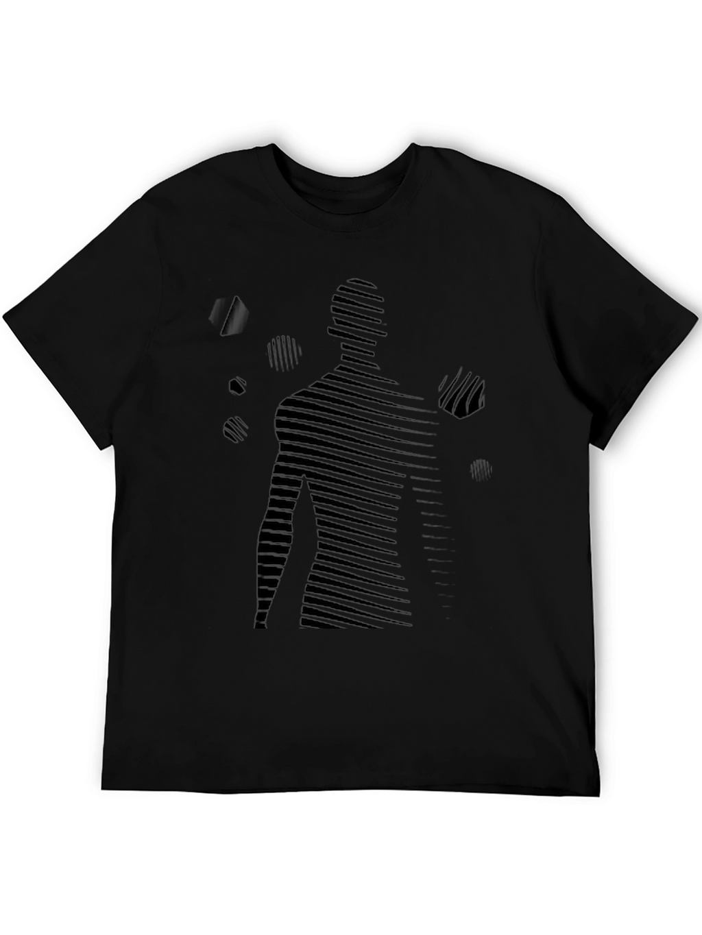 Abstract Silhouette Graphic Print Black T-Shirt