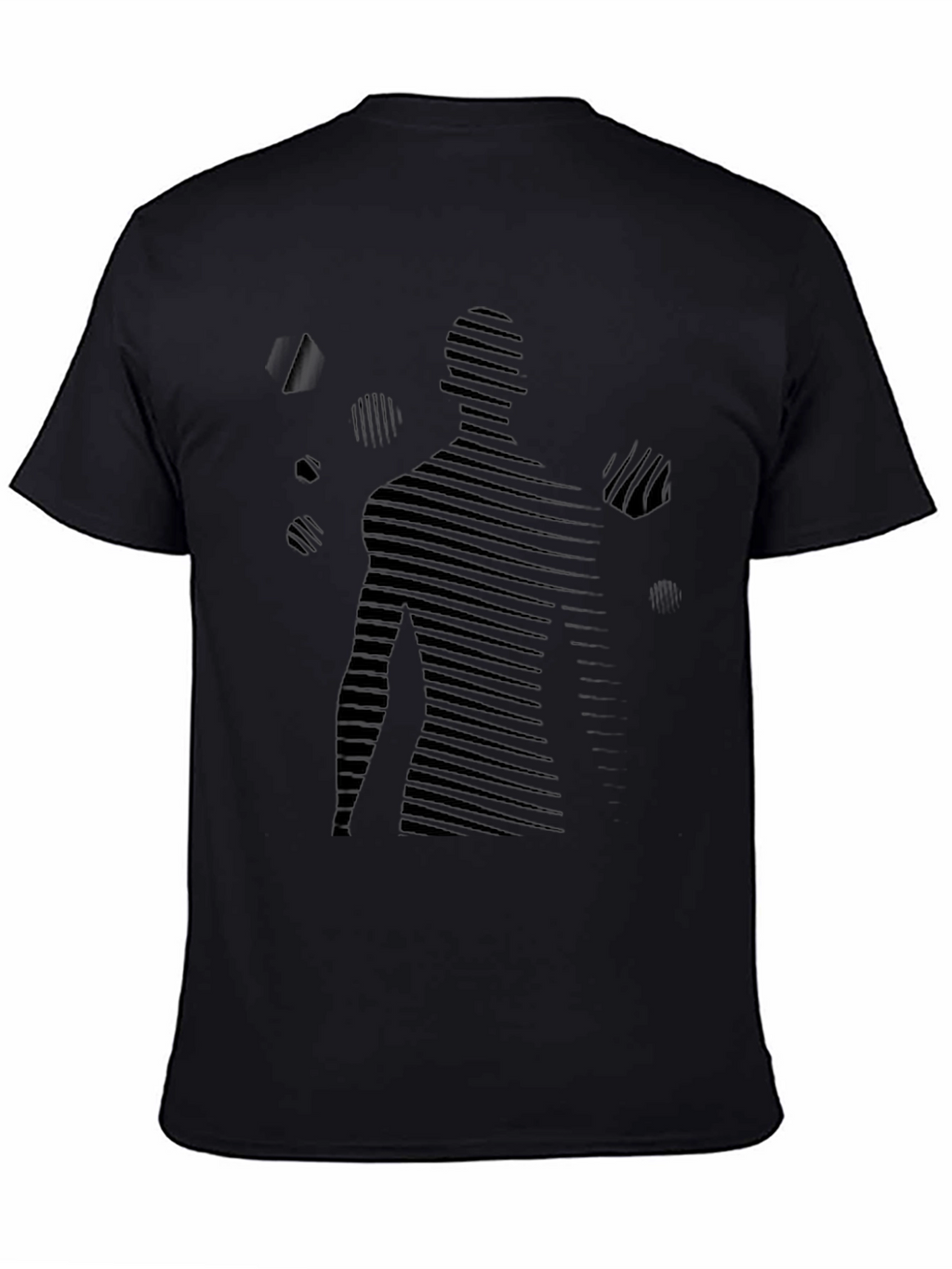 Abstract Silhouette Graphic Print Black T-Shirt