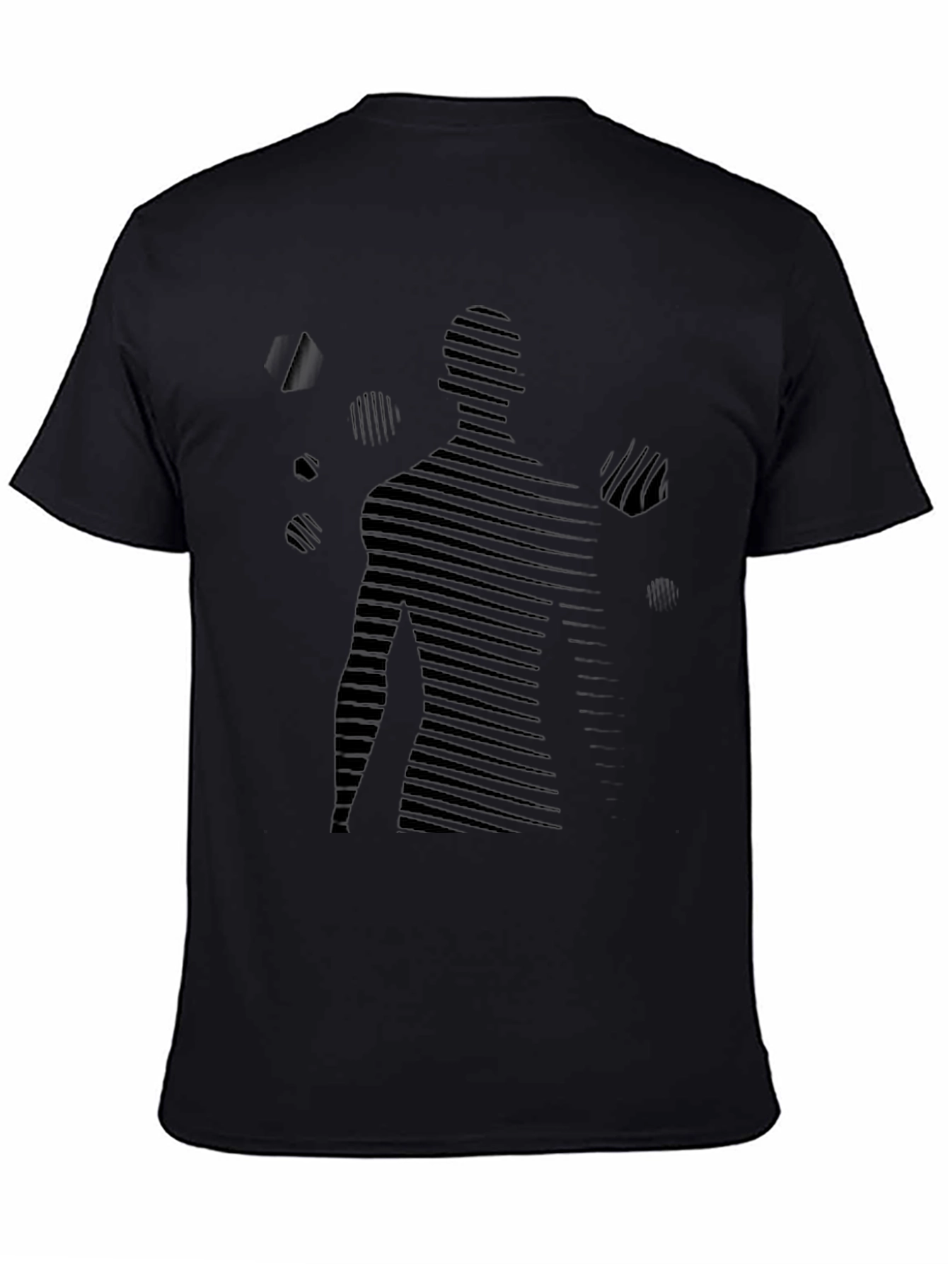 Abstract Silhouette Graphic Print Black T-Shirt