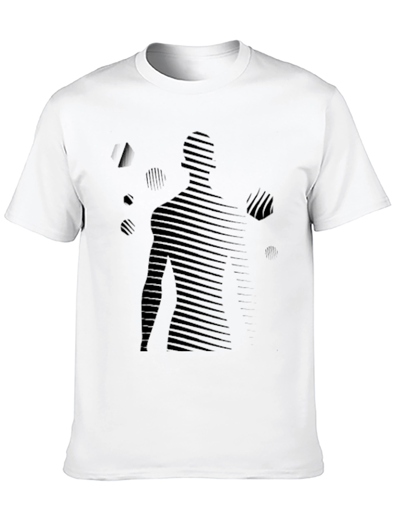 Abstract Silhouette Graphic Print Black T-Shirt