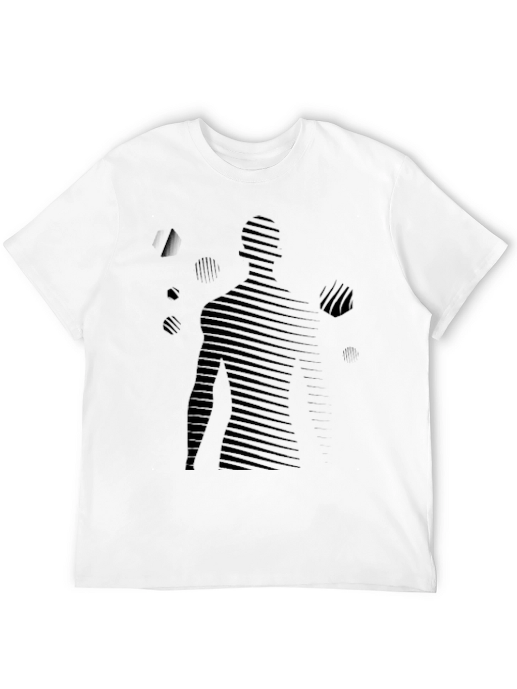 Abstract Silhouette Graphic Print Black T-Shirt