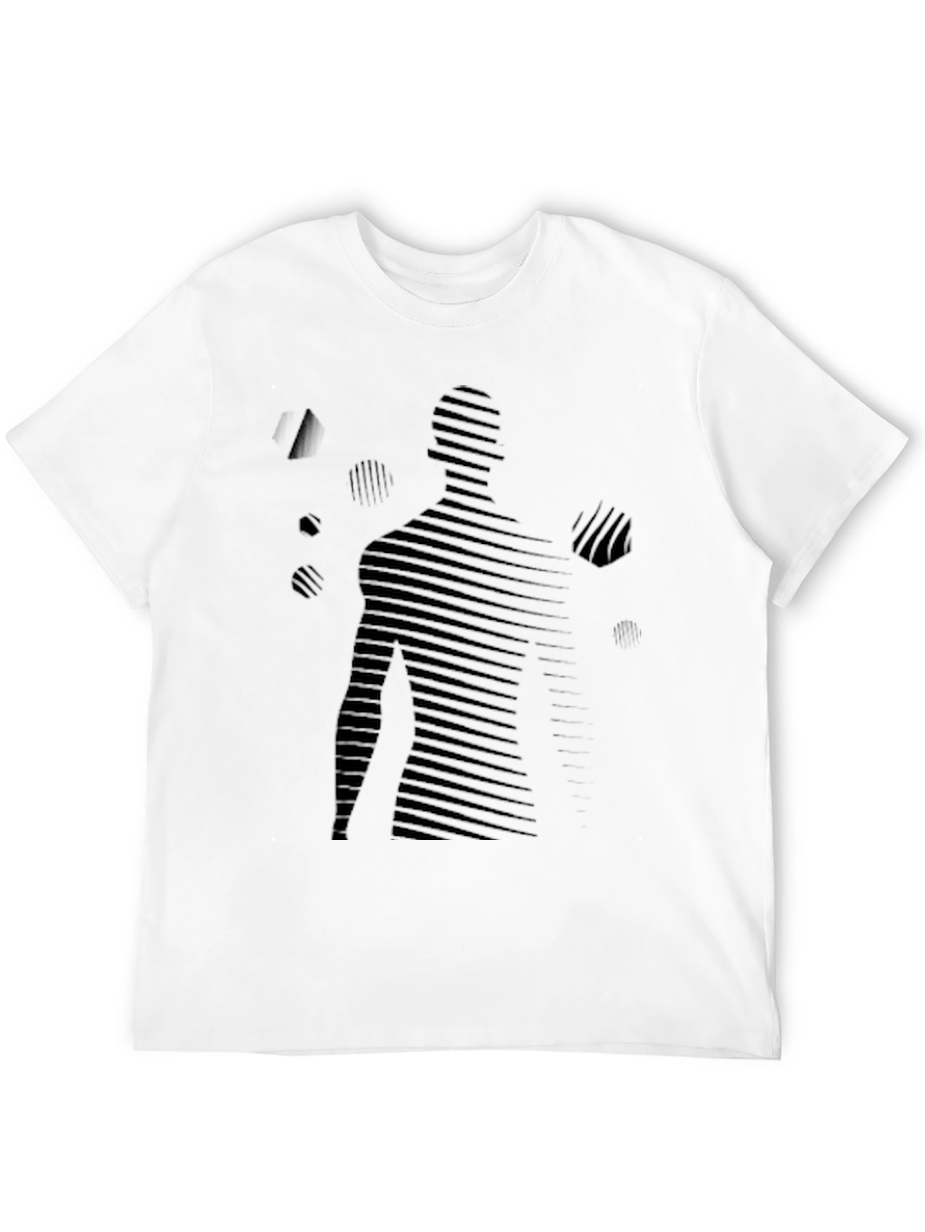 Abstract Silhouette Graphic Print Black T-Shirt