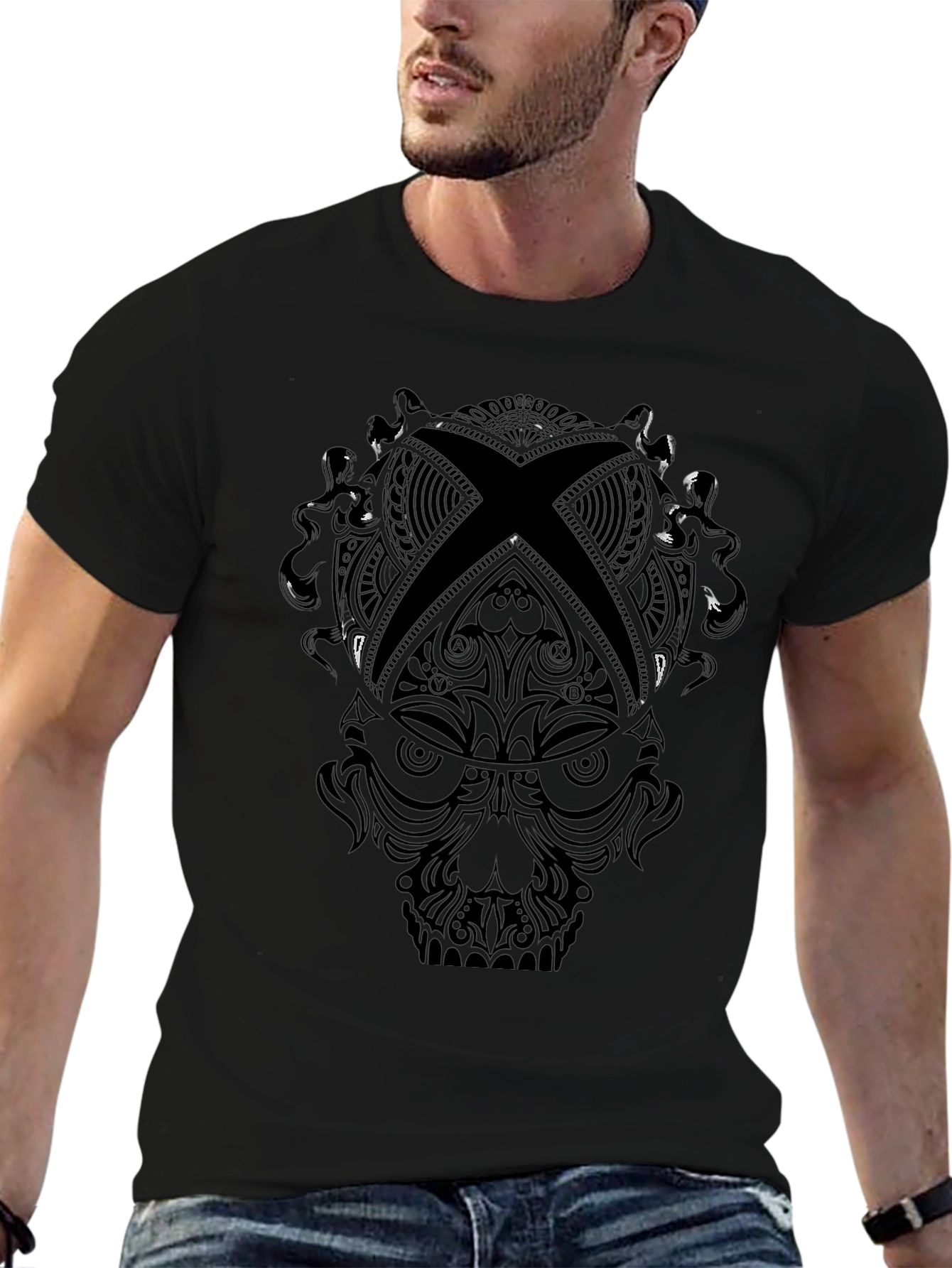 Skull Xbox Logo Black T-Shirt