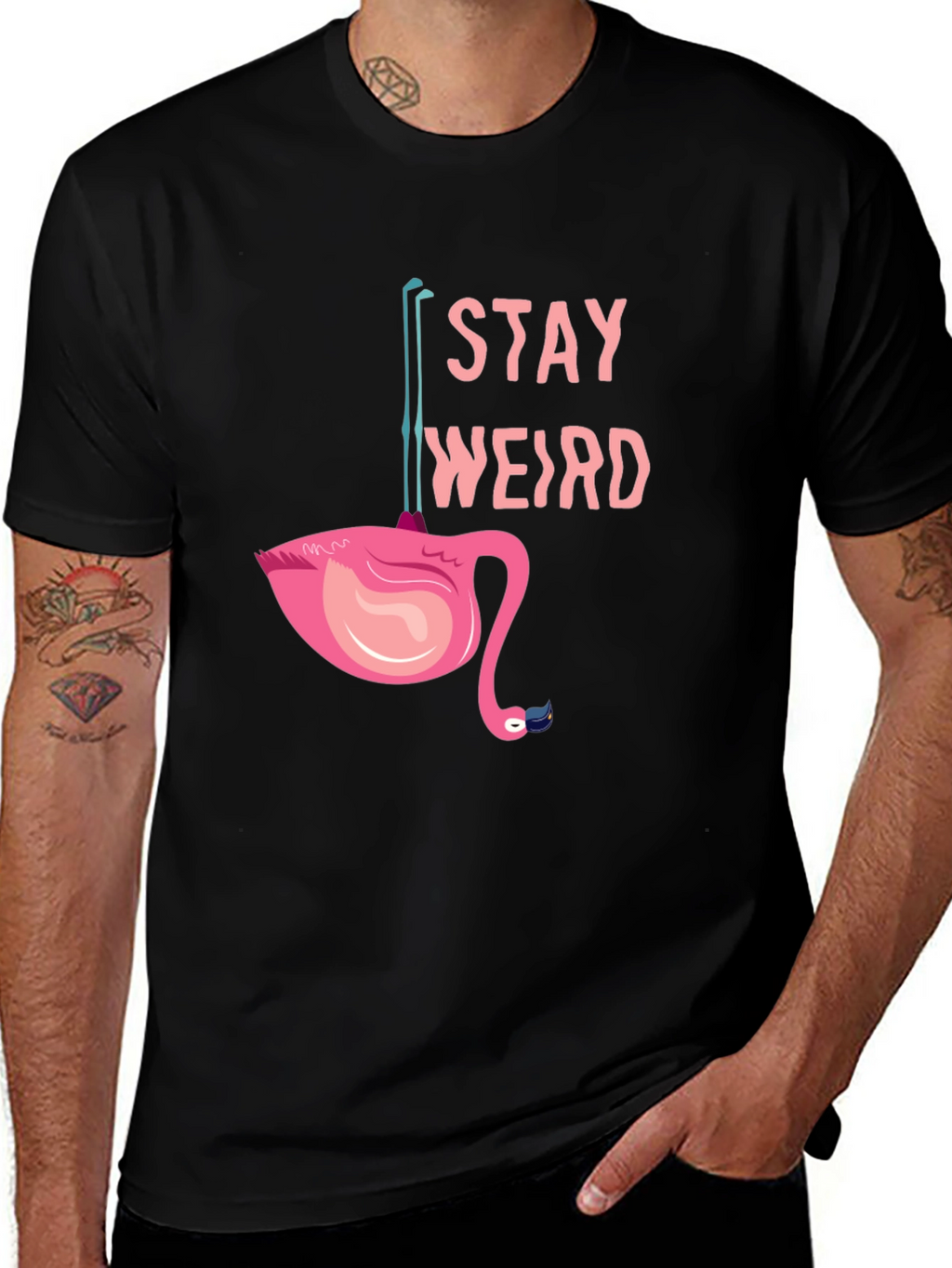 Stay Weird Flamingo Tee - Quirky Graphic T-Shirt