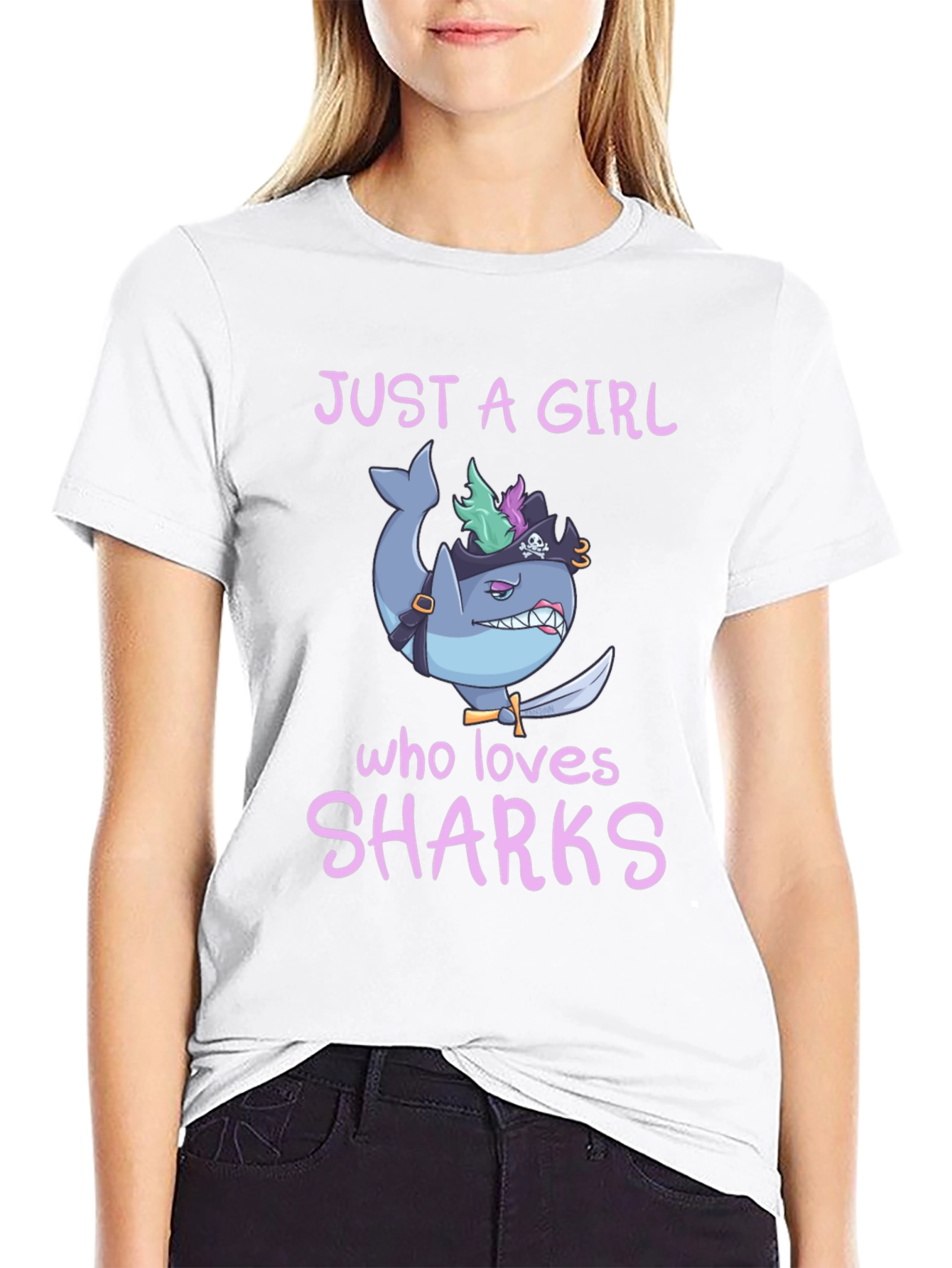 Just a Girl Who Loves Sharks T-Shirt