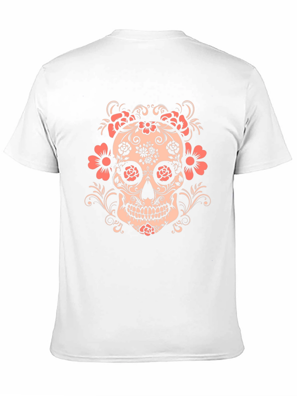 Floral Skull Graphic Tee - Mens Black T-Shirt