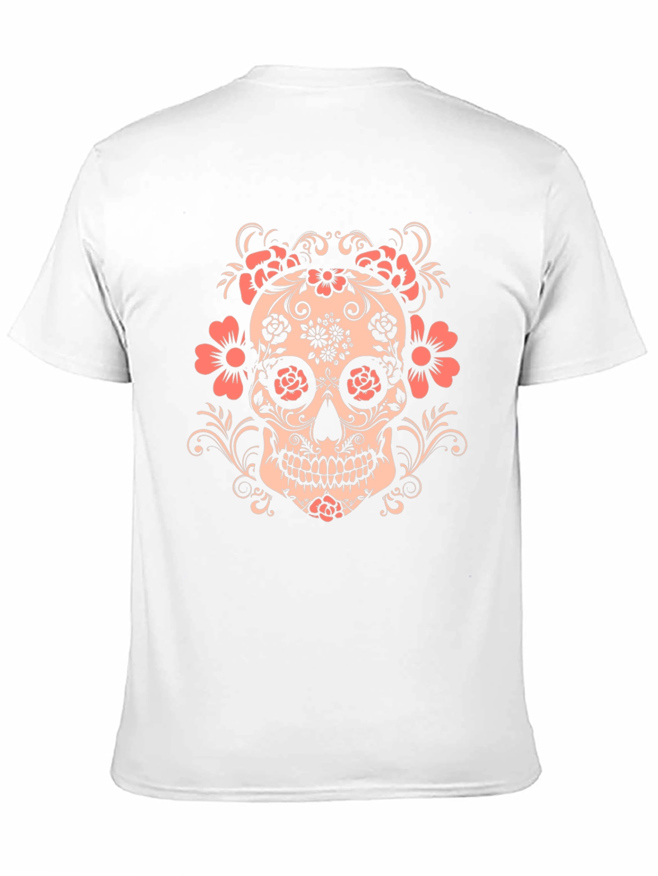 Floral Skull Graphic Tee - Mens Black T-Shirt