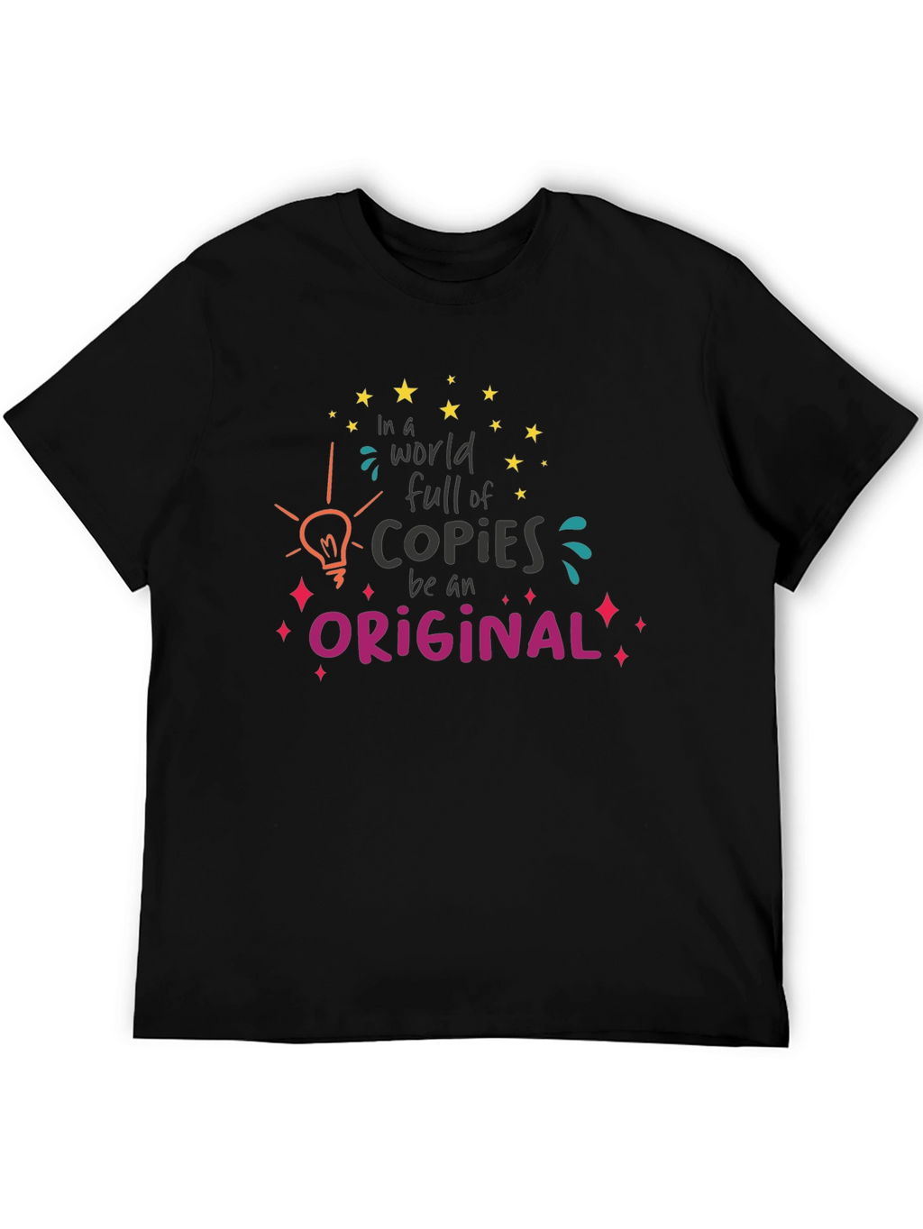 Original Graphic Tee: Black Cotton Blend