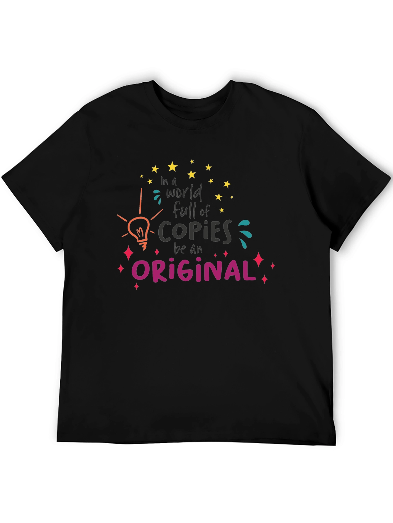 Original Graphic Tee: Black Cotton Blend