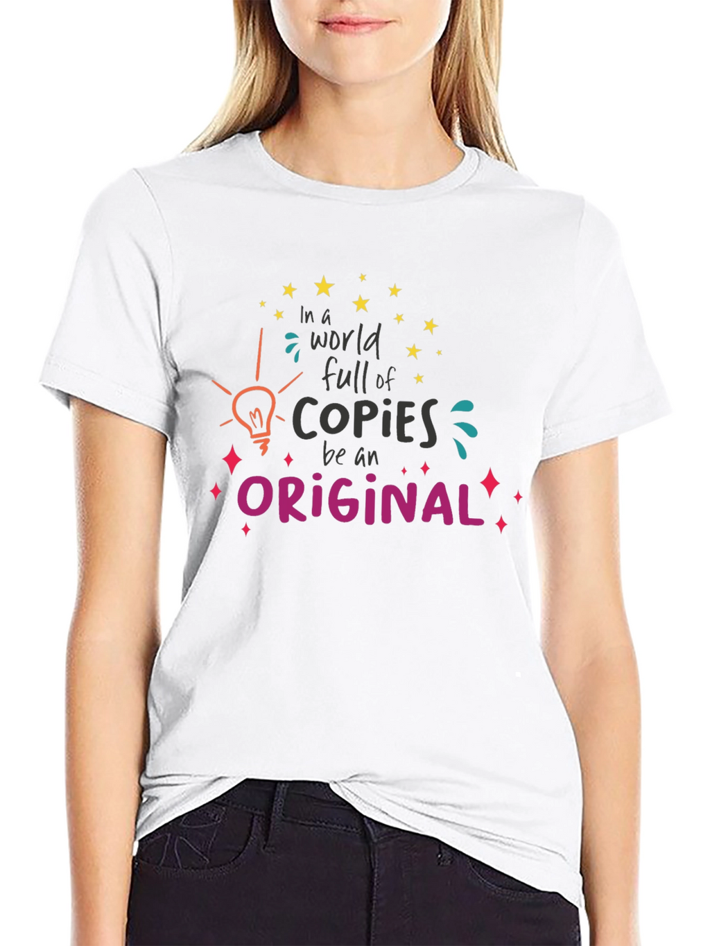 Original Graphic Tee: Black Cotton Blend