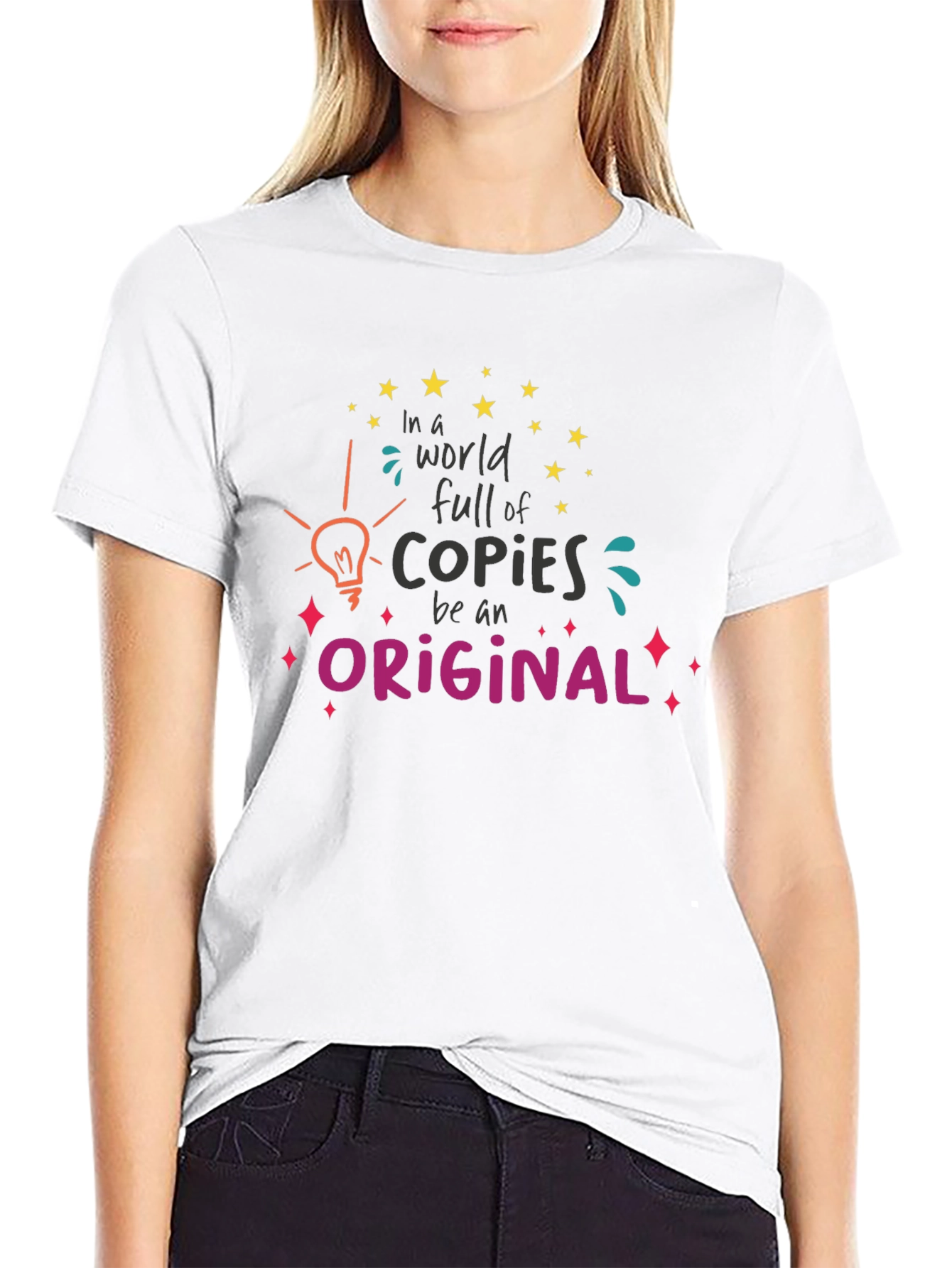 Original Graphic Tee: Black Cotton Blend