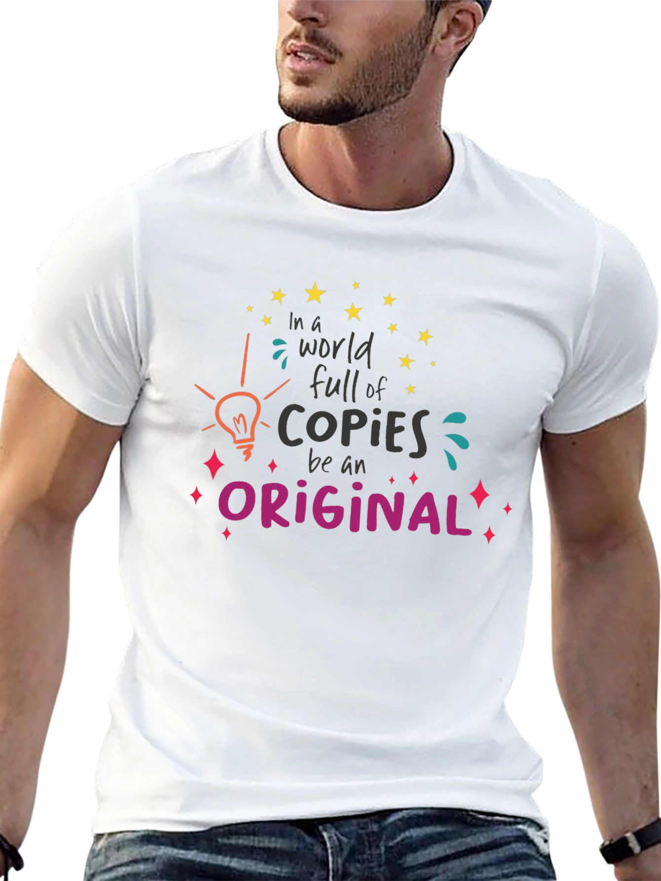 Original Graphic Tee: Black Cotton Blend