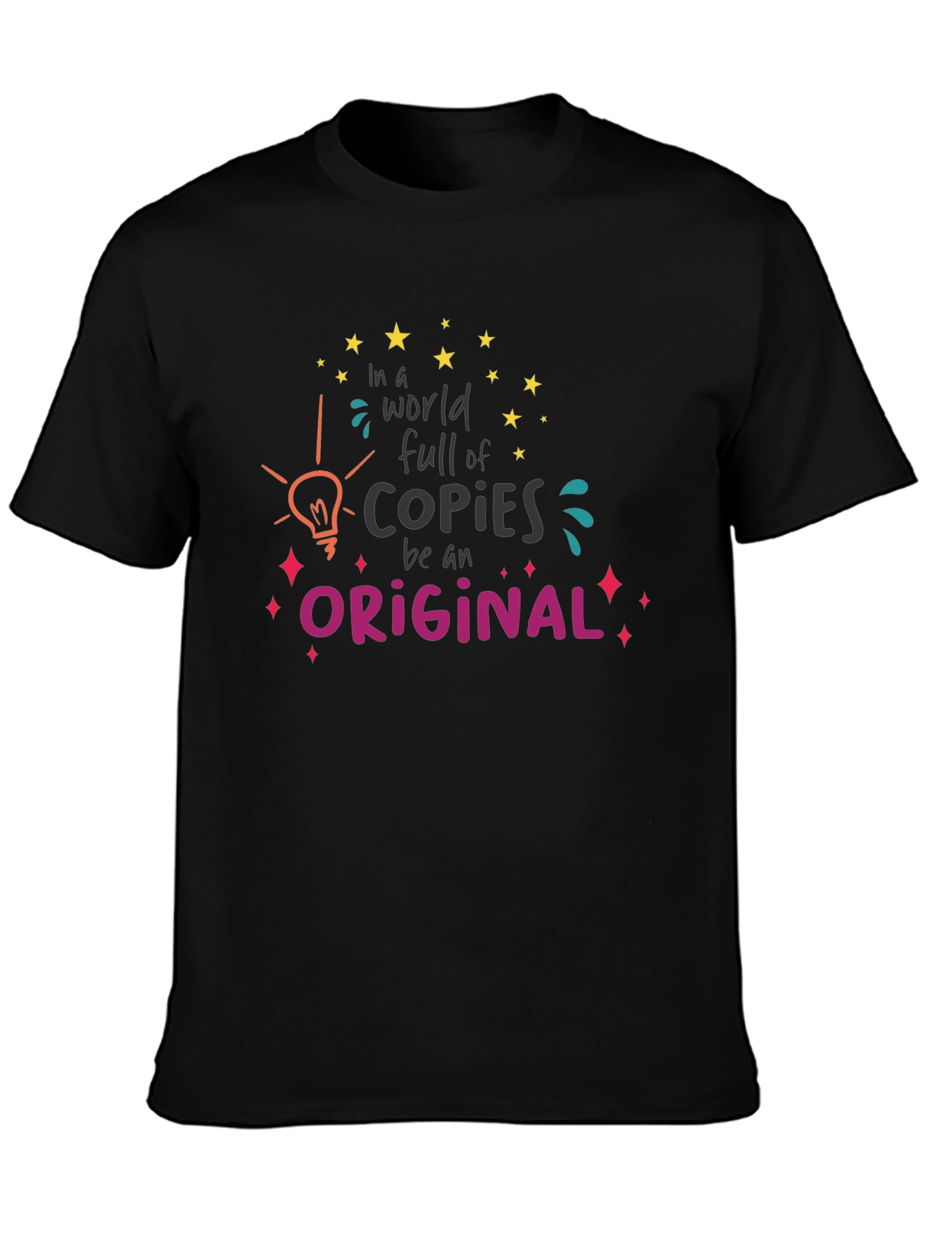 Original Graphic Tee: Black Cotton Blend