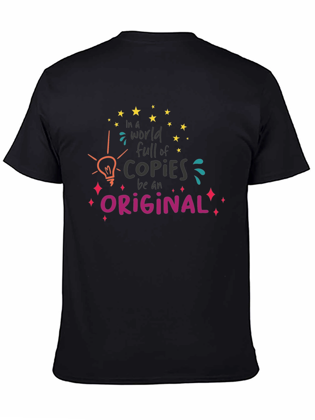 Original Graphic Tee: Black Cotton Blend