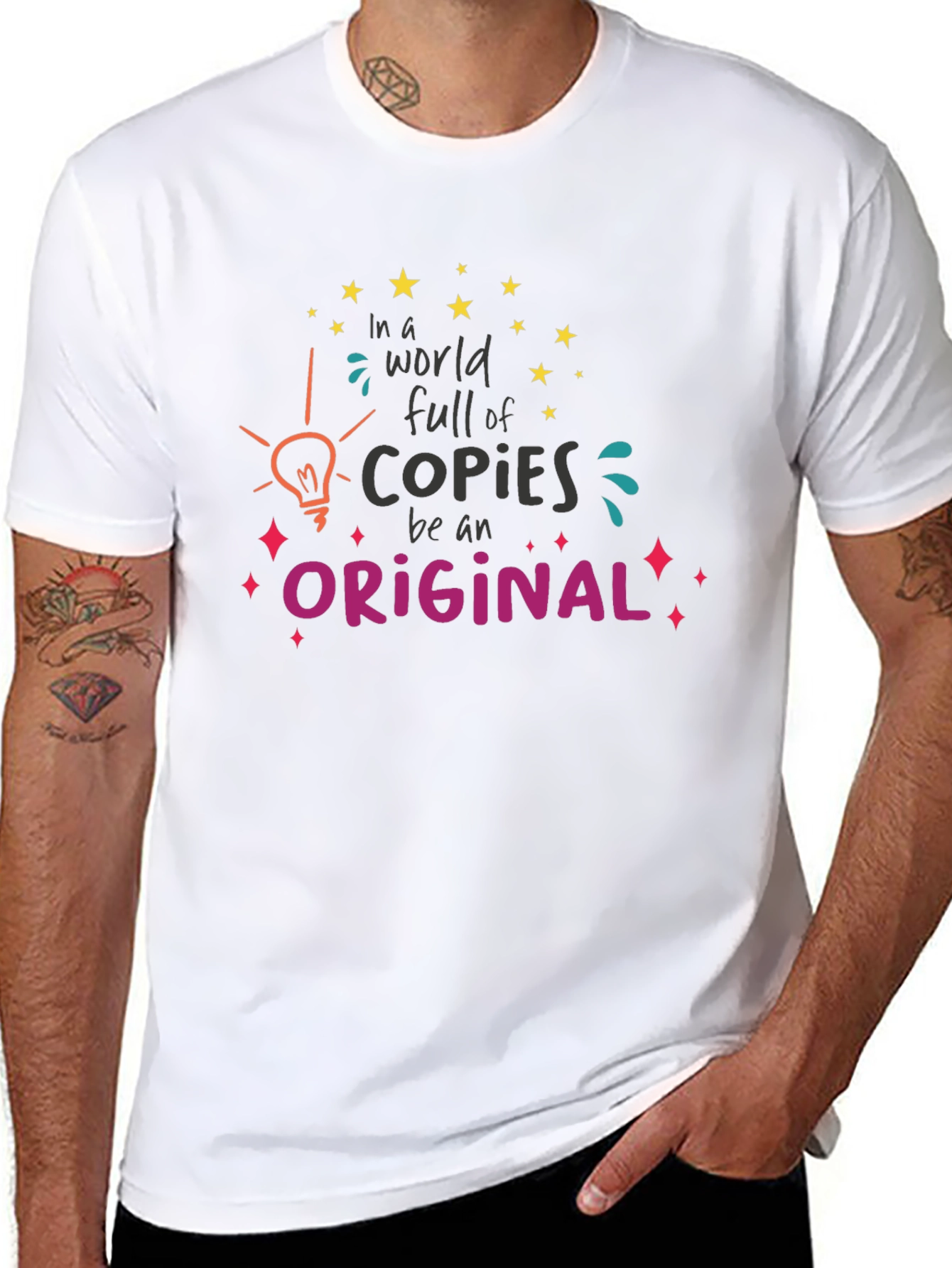 Original Graphic Tee: Black Cotton Blend