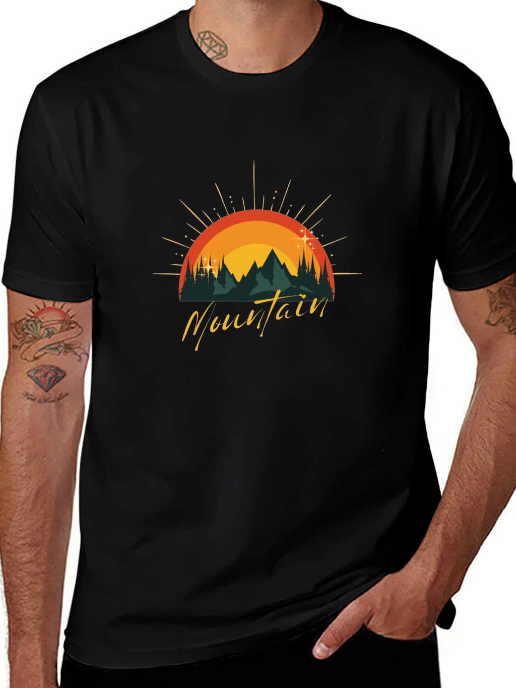 Mountain Graphic Tee - Black